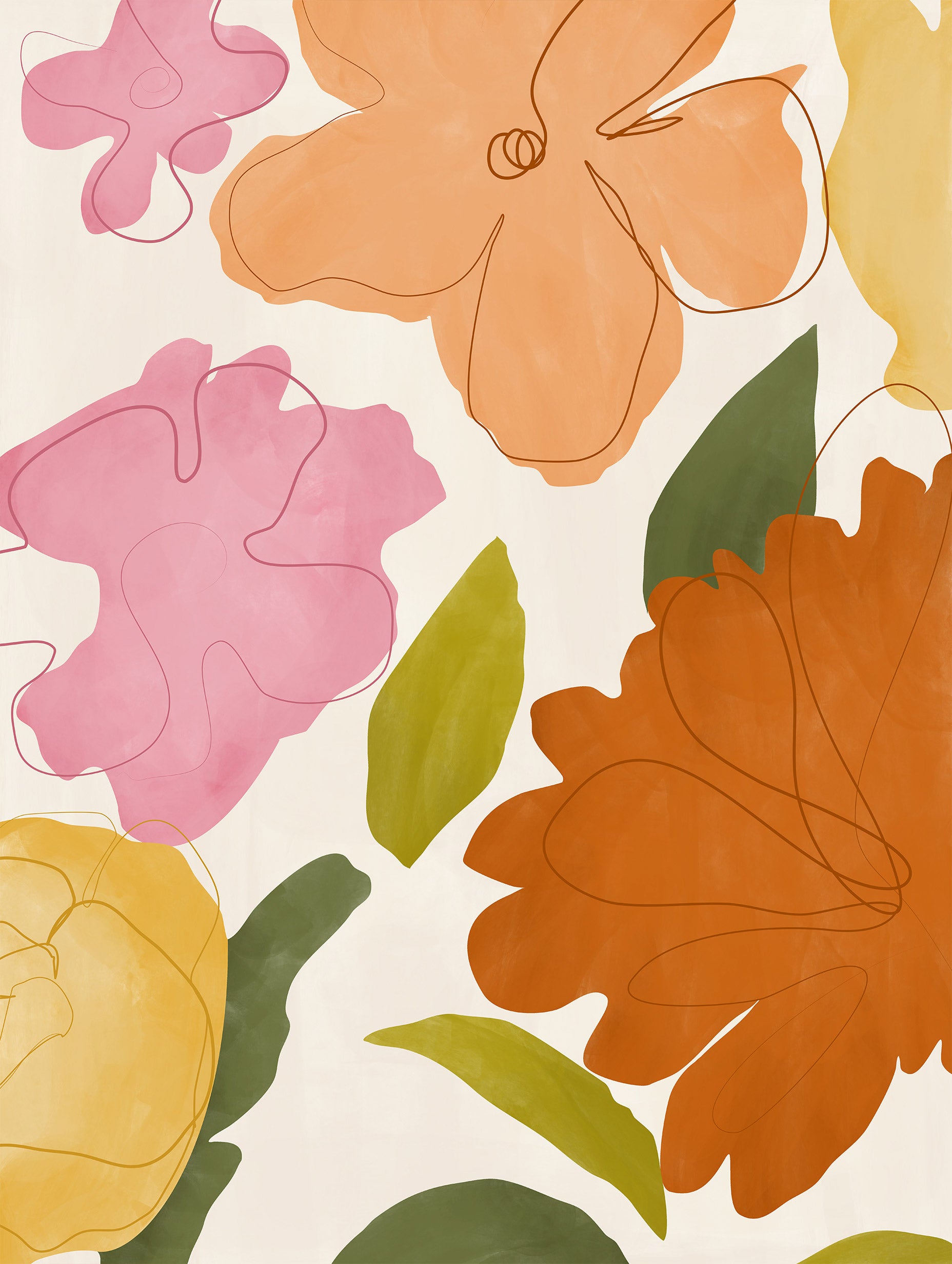 Elena Ristova - Abstract Colorful Floral Pattern Poster No. 2