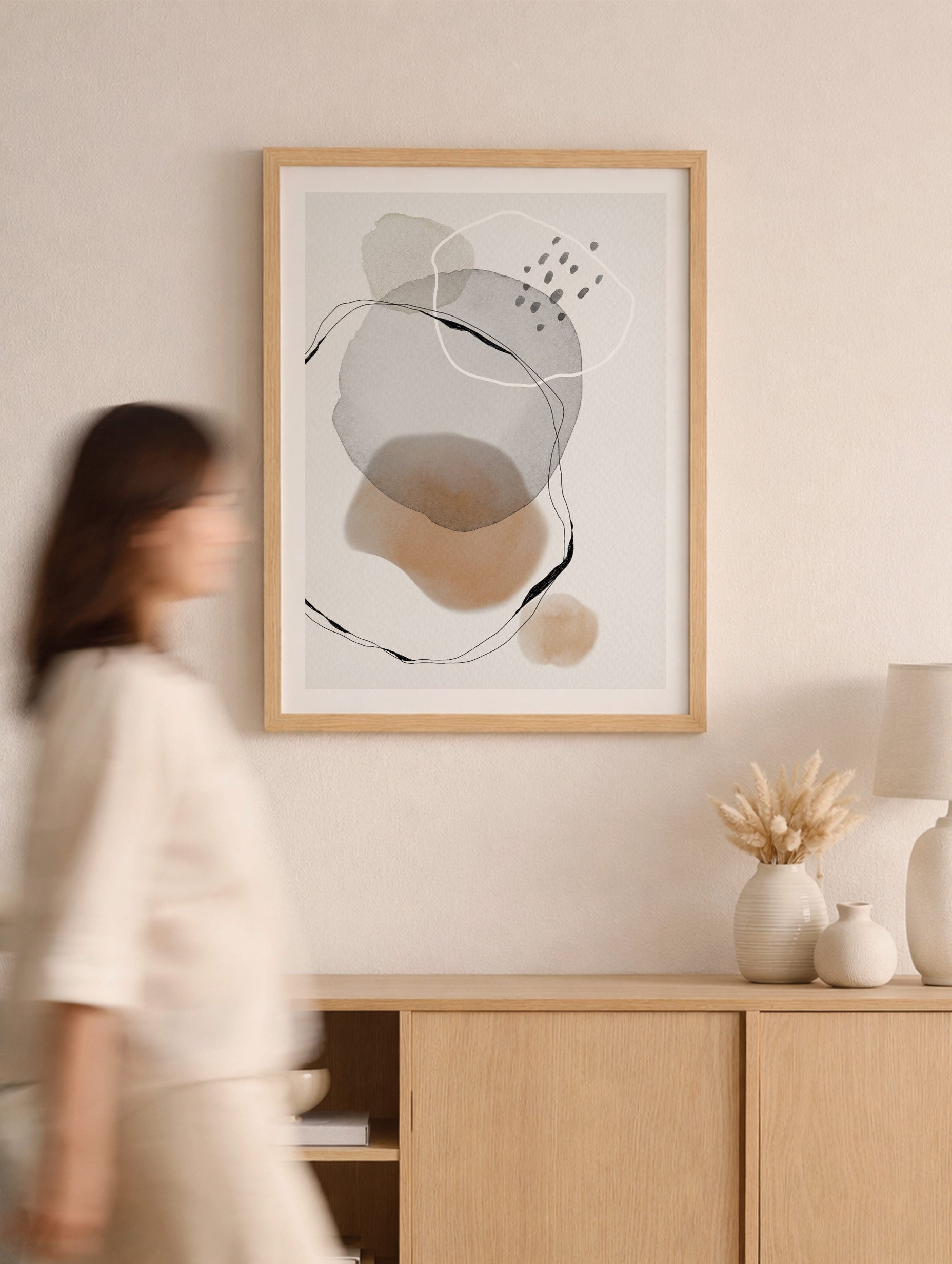 Abstract Watercolor Circles Poster Mockup