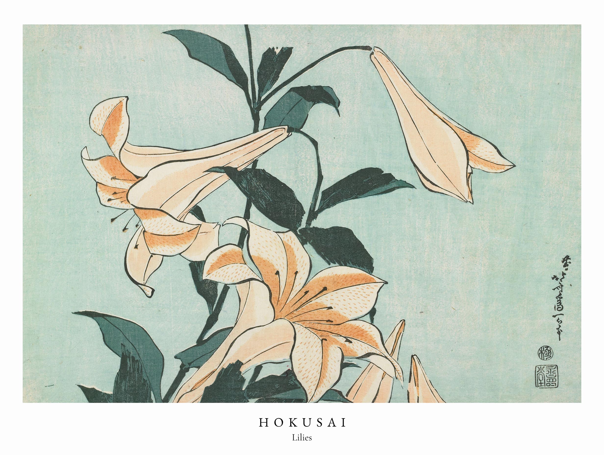 Trumpet Lilies - Hokusai
