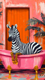 Justyna Jaszke - Zebra in Pink Bathtub Poster