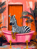 Justyna Jaszke - Zebra in Pink Bathtub Poster