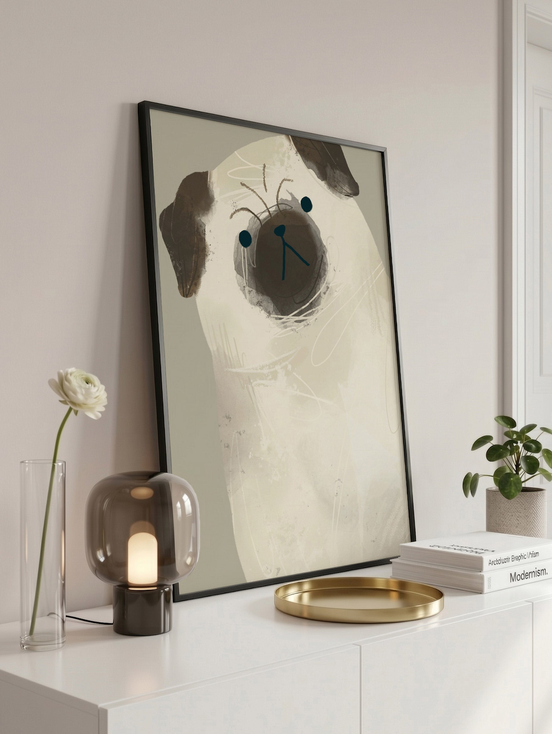 Pug Dog Animal Art Print Mockup