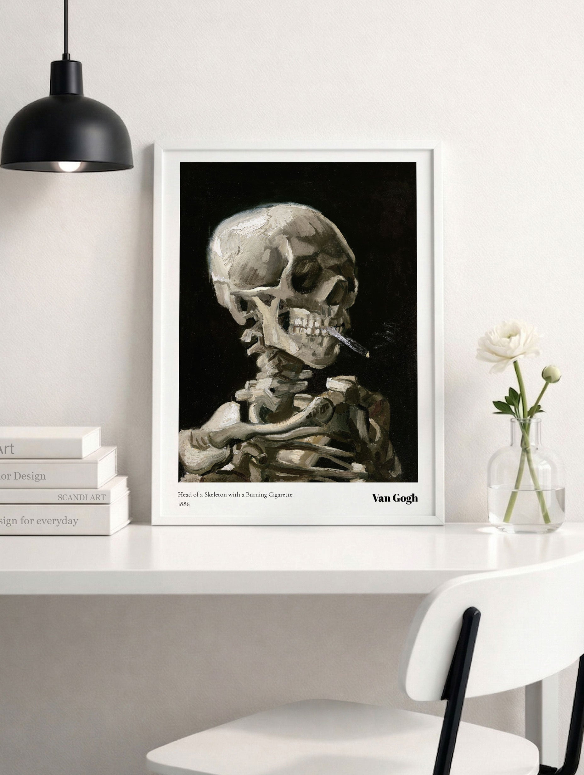 Head of a Skeleton Van Gogh Art Mockup