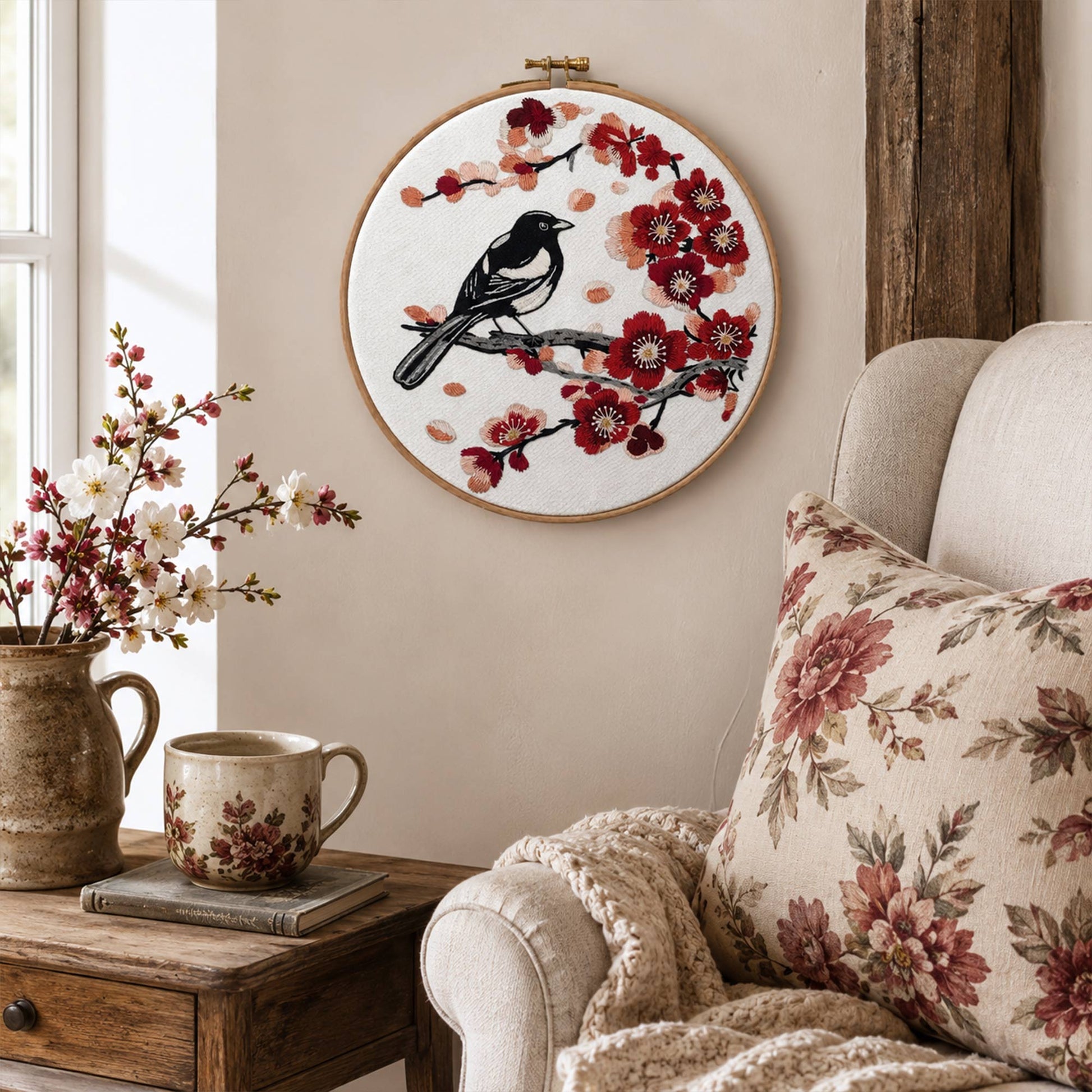 Blossom Bird Embroidery Design