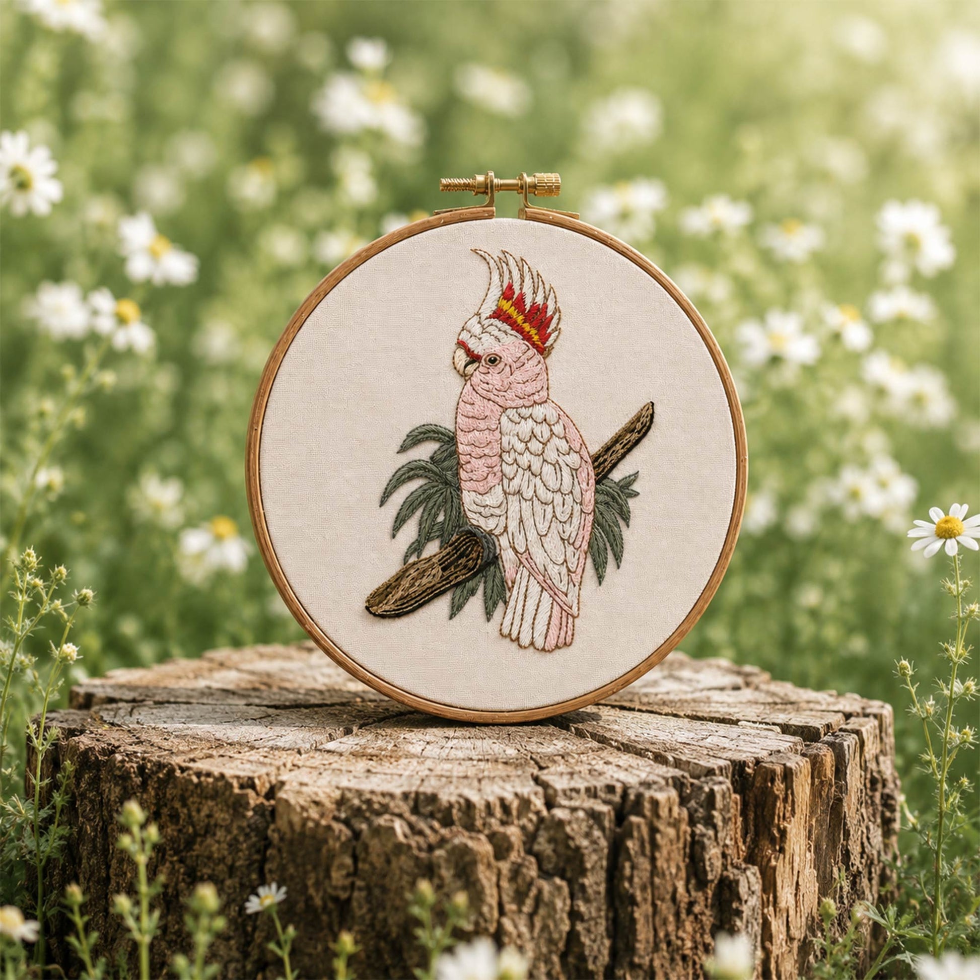 Tropical Cockatoo Embroidery Design