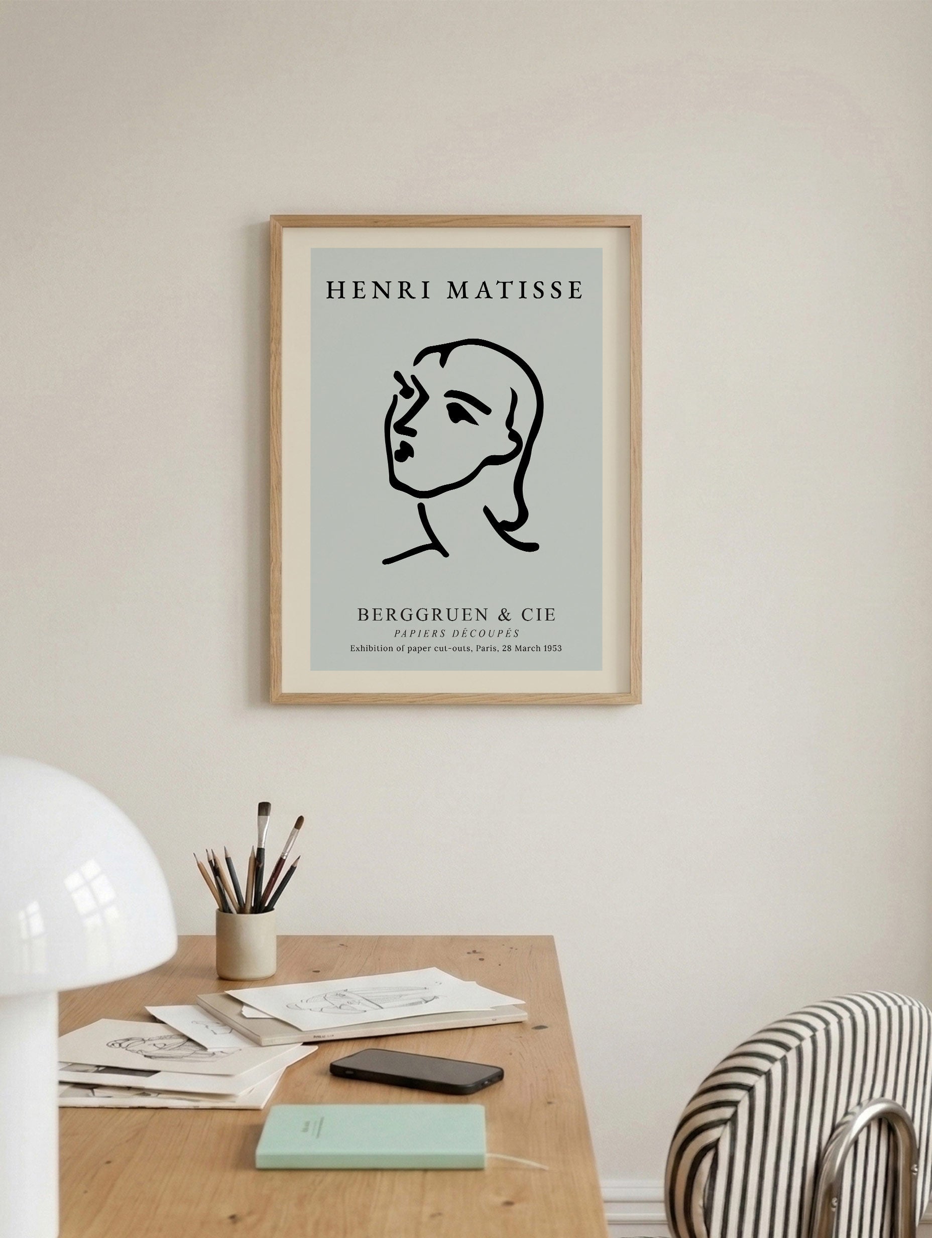 Matisse Profile Line Portrait Poster Mockup