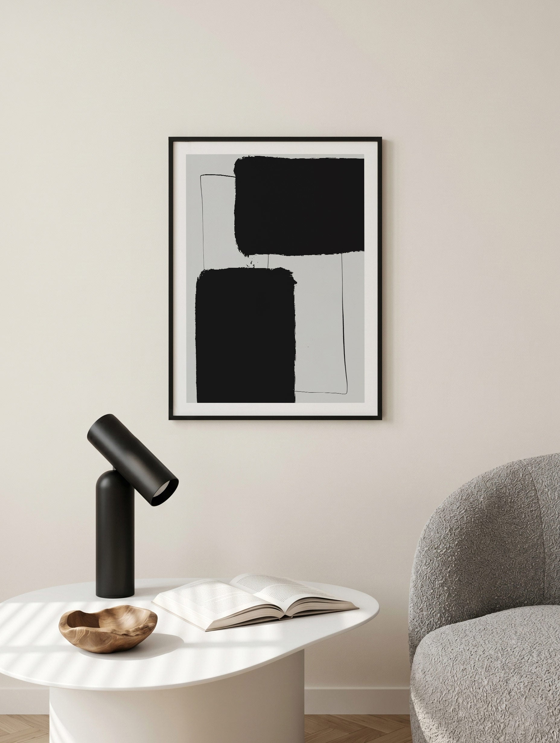 Monochrome Block Balance Poster Mockup