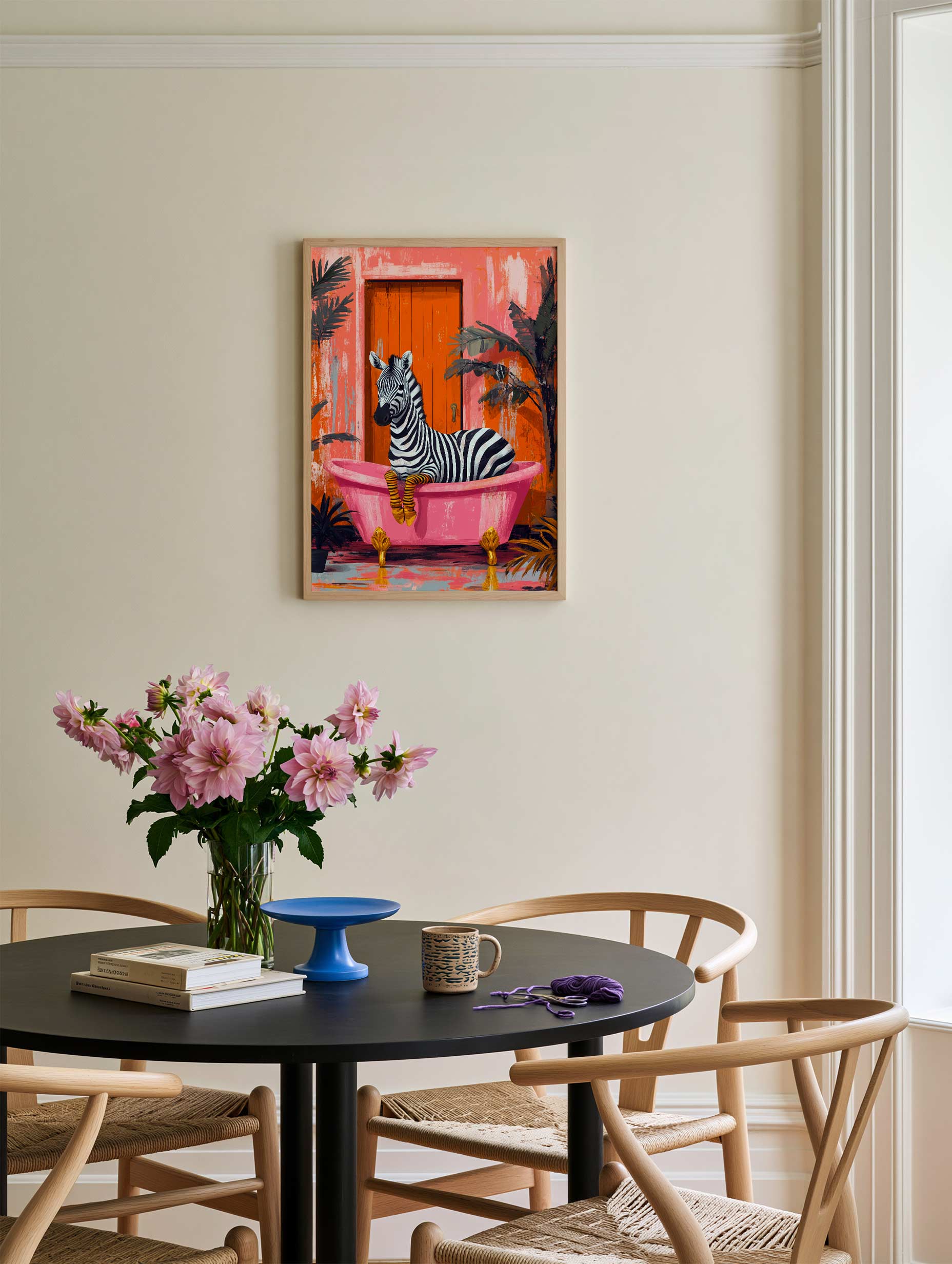Justyna Jaszke - Zebra in Pink Bathtub Poster