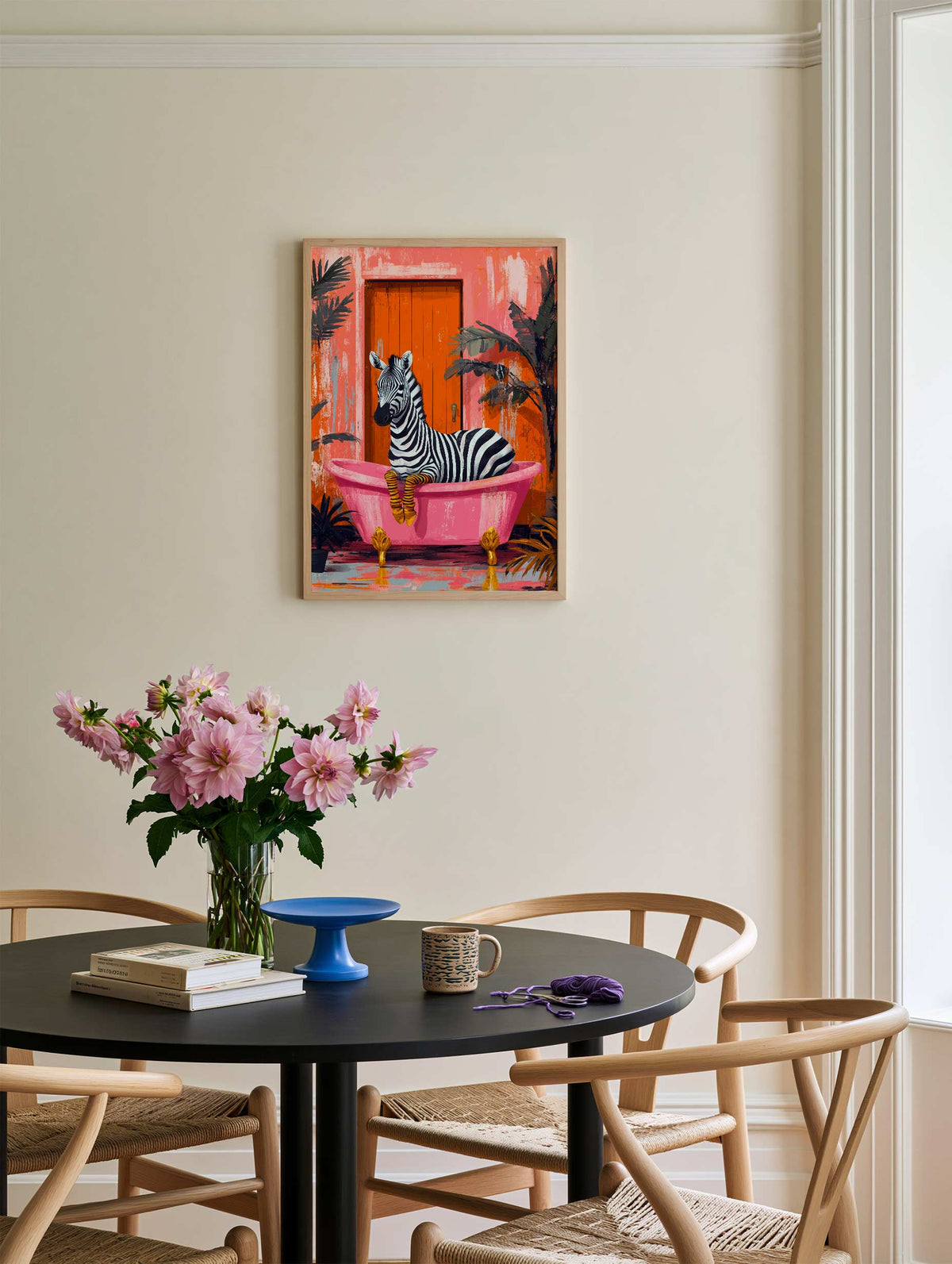 Justyna Jaszke - Zebra in Pink Bathtub Poster