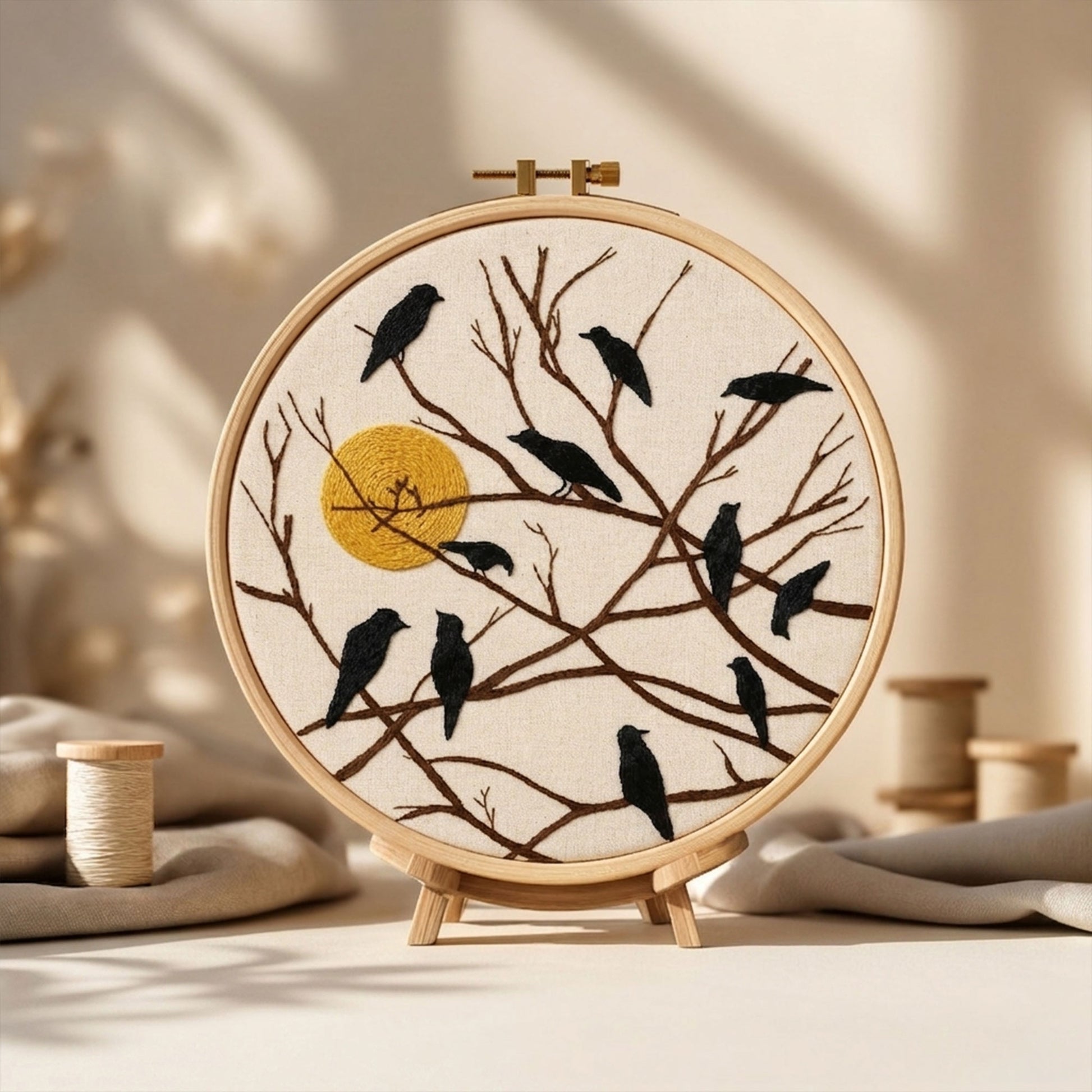 Emergency Meeting Sanchita Basu Embroidery Design for Wall Art