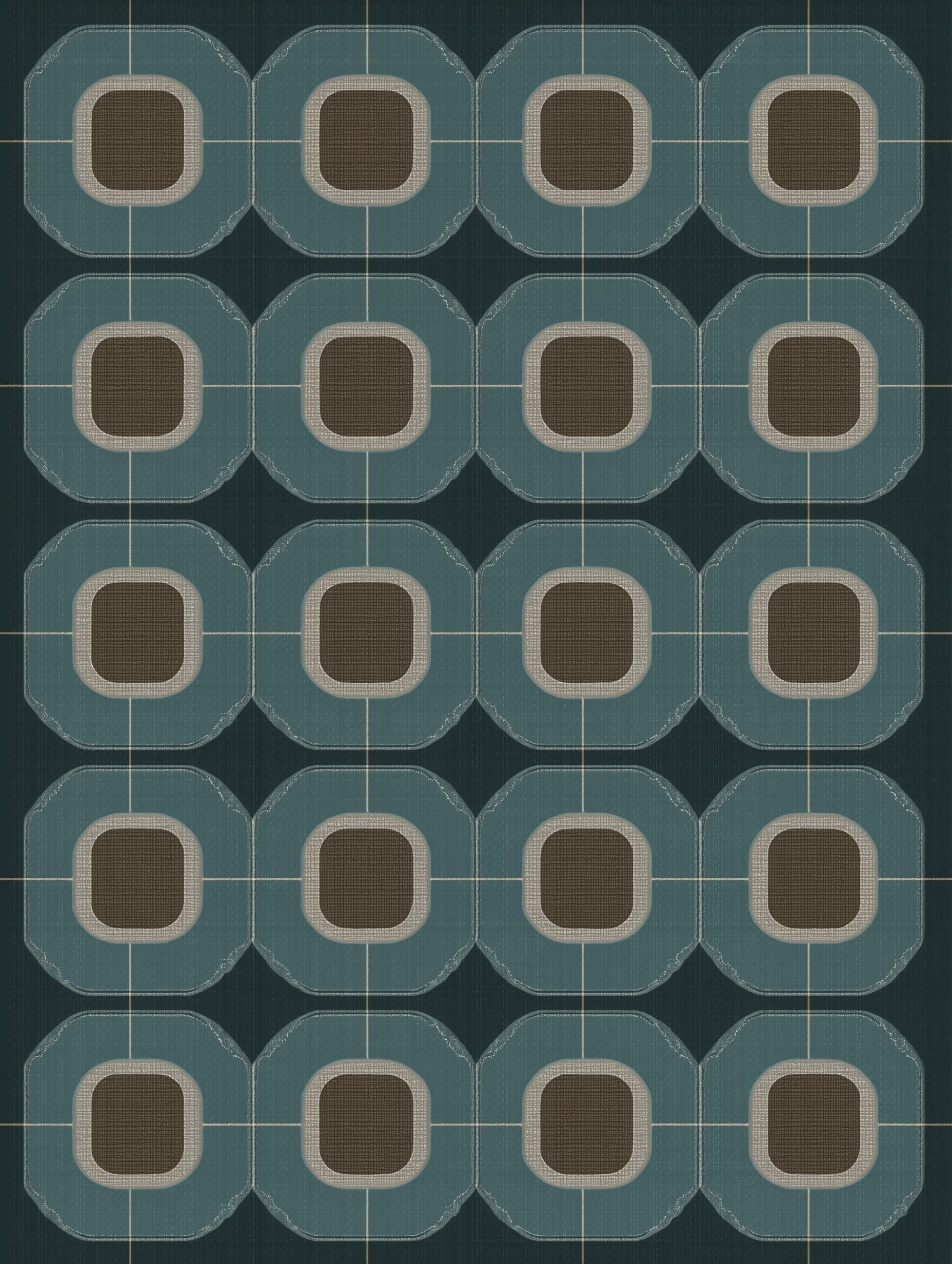 Första huset i en bosättning abstrakt konsttryck