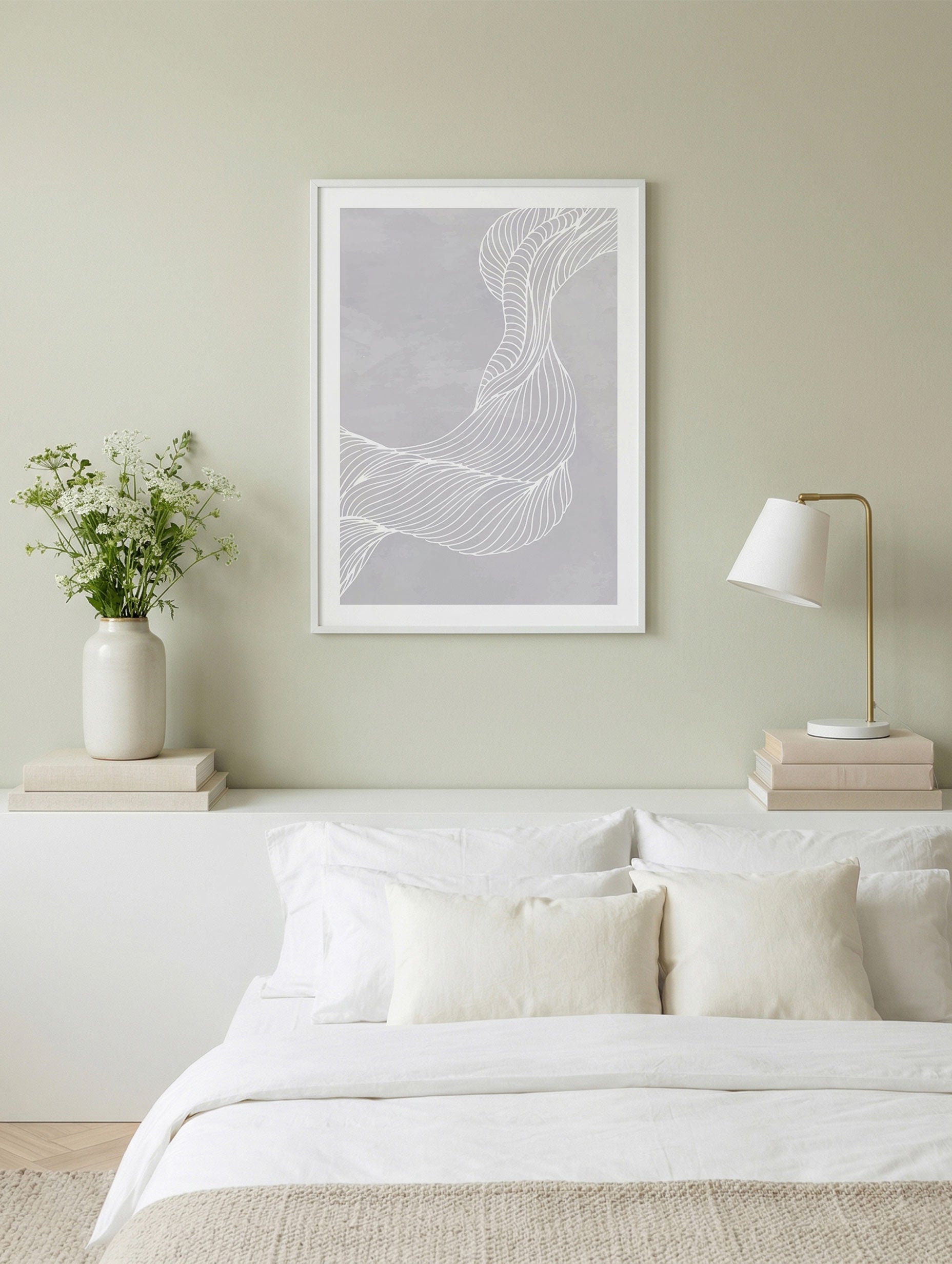 Abstract Line Wave Poster No 2 Mockup