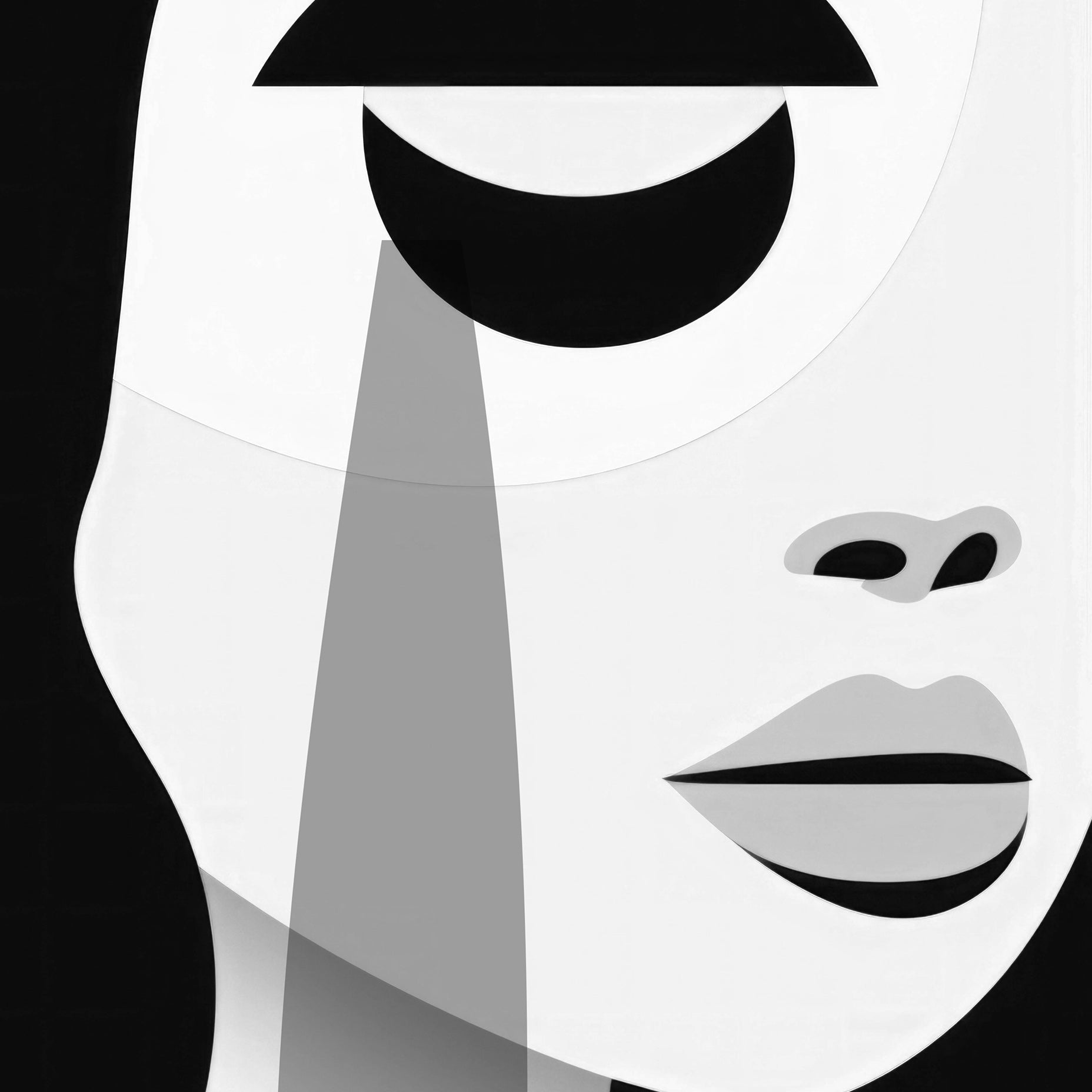 Abstract Monochrome Woman Portrait Poster