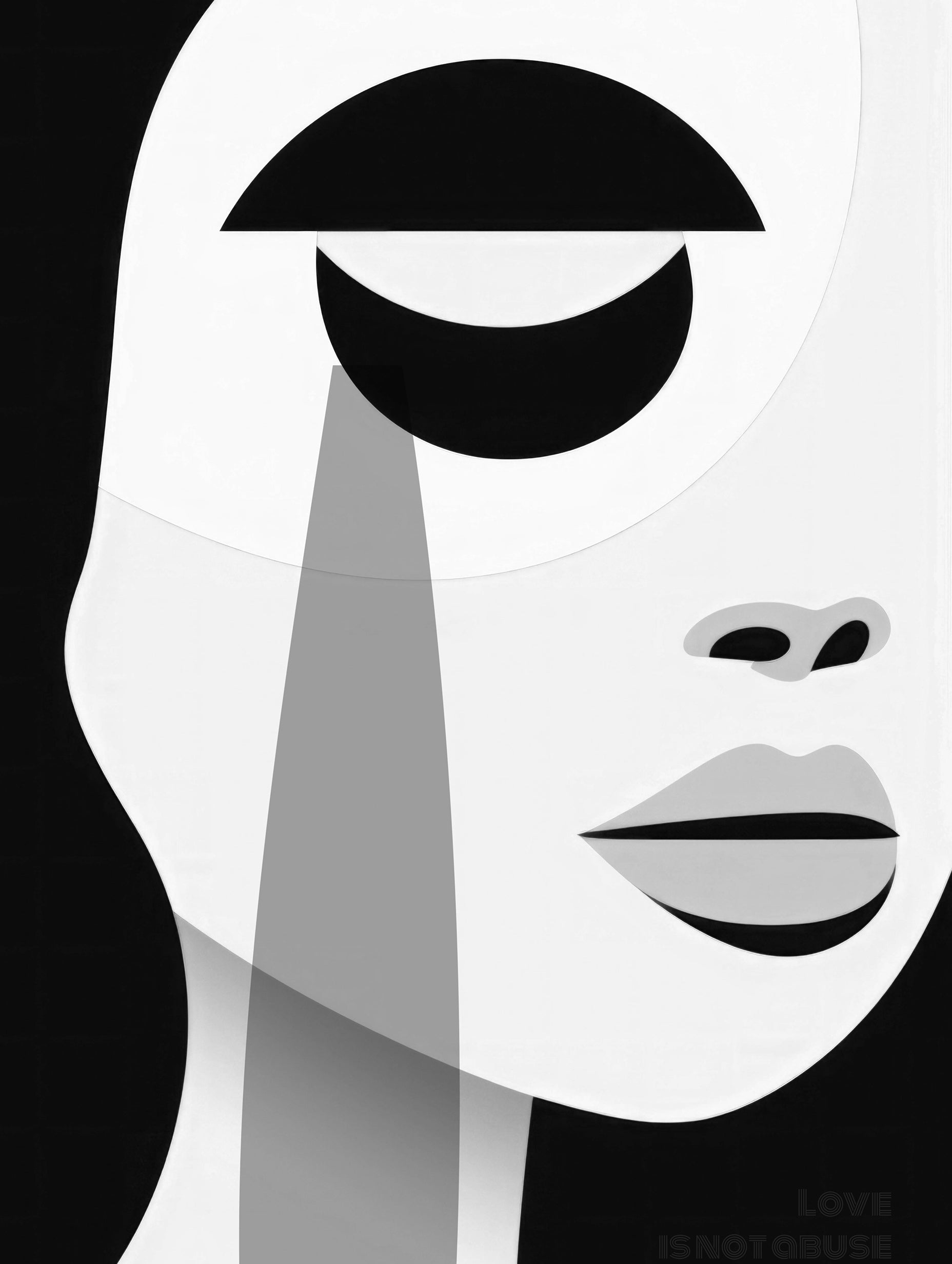 Abstract Monochrome Woman Portrait Poster