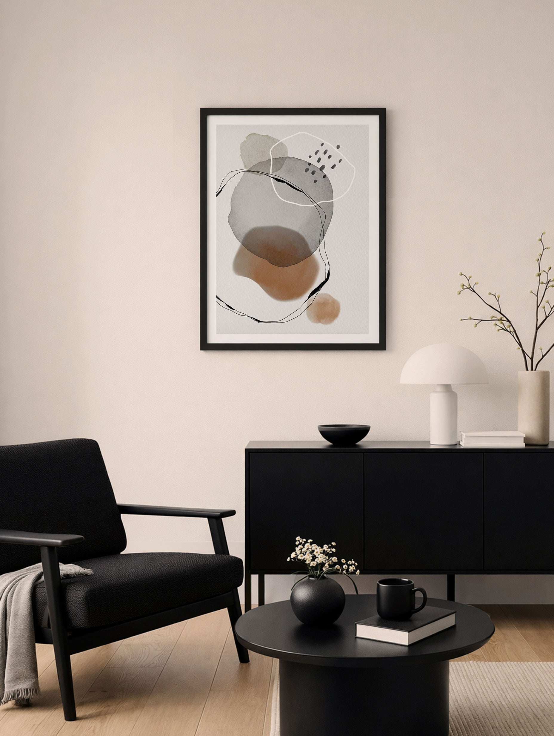 Abstract Watercolor Circles Poster Mockup