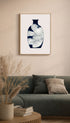 Abstract Blue Vase Minimalist Art Print Mockup