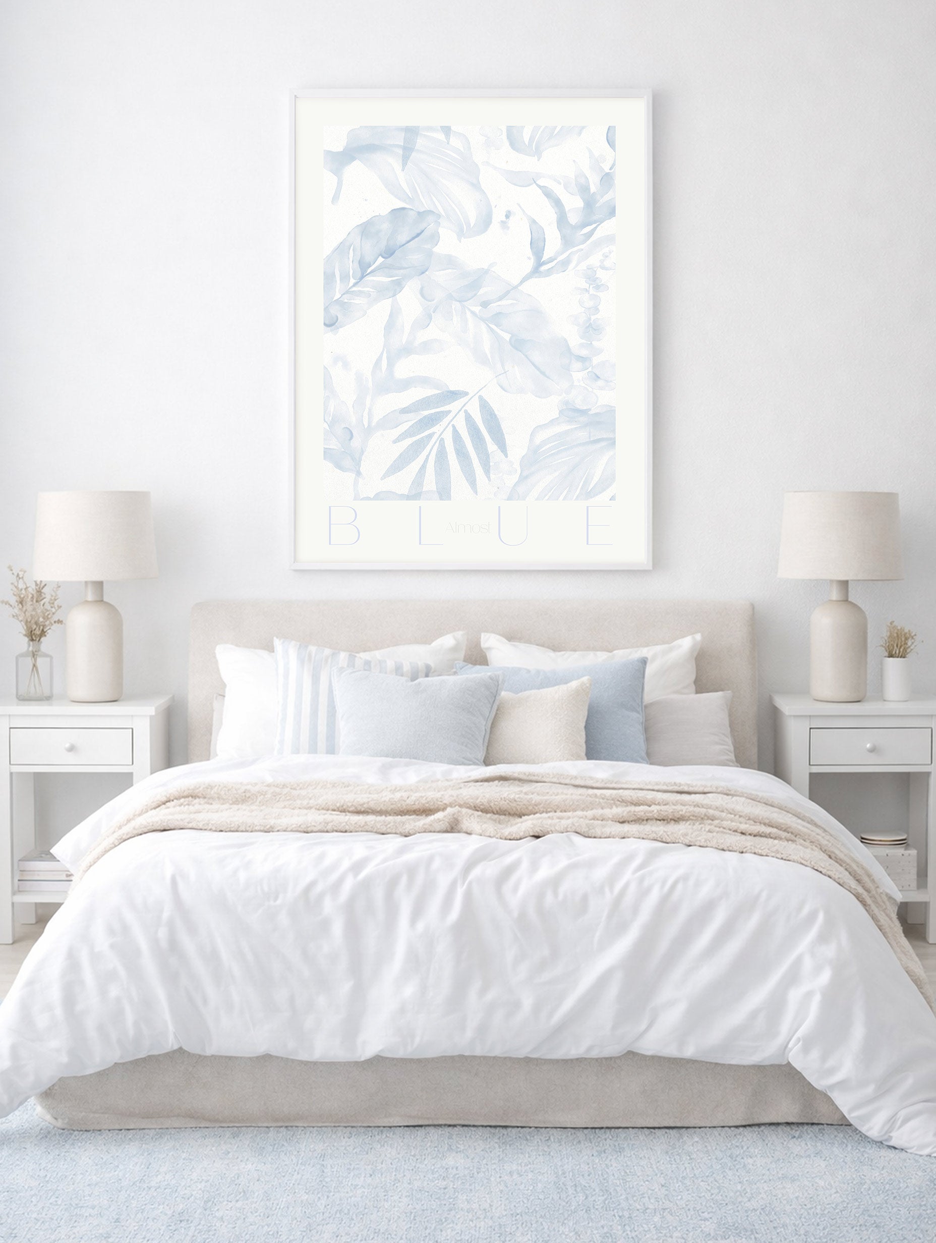 Almost Blue Leaf Art Mockup