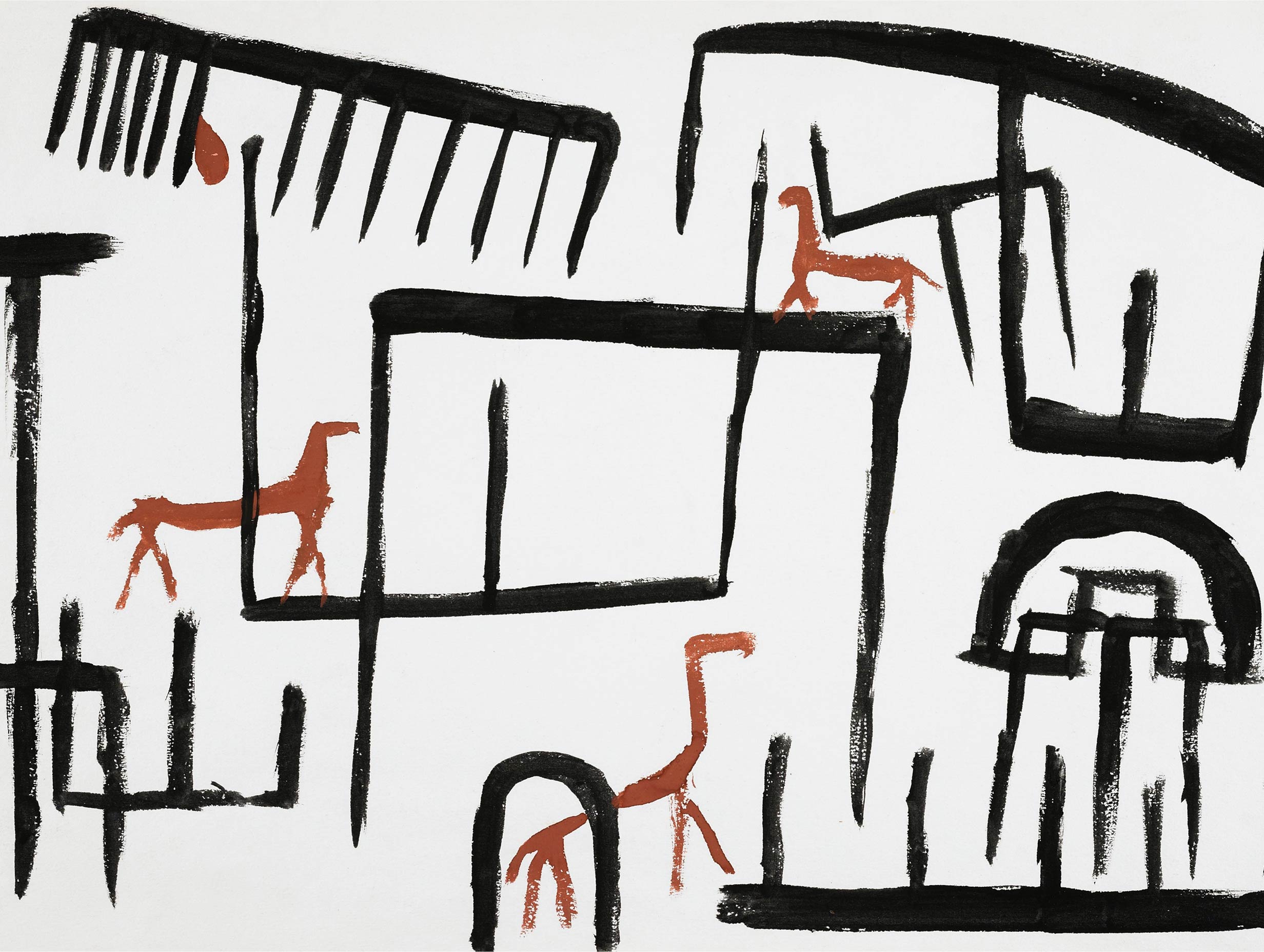 Animals in an Enclosure Paul Klee Art Print