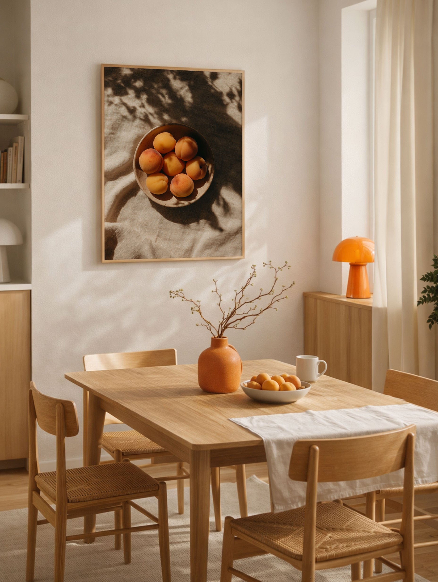 Apricots in a Bowl Fruit Artwork Mockup
