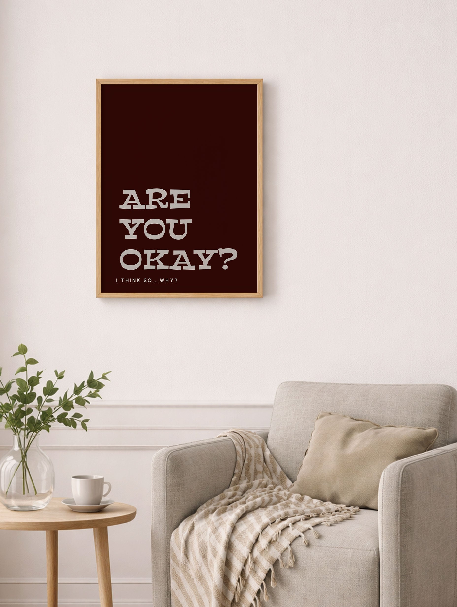 Are You Okay? Minimal Typography Poster Mockup