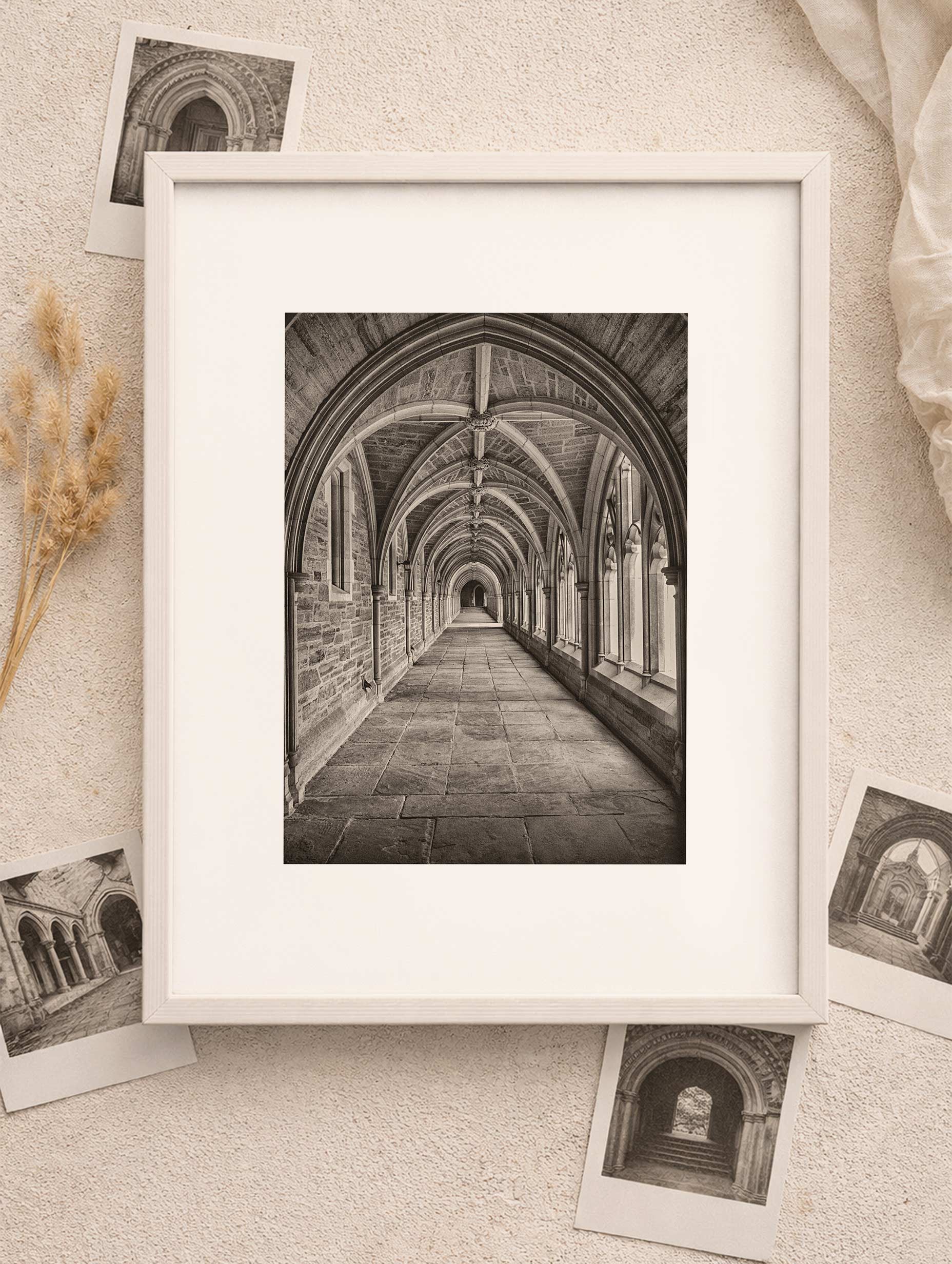 Armfield Stone Arched Hallway Art Print Mockup