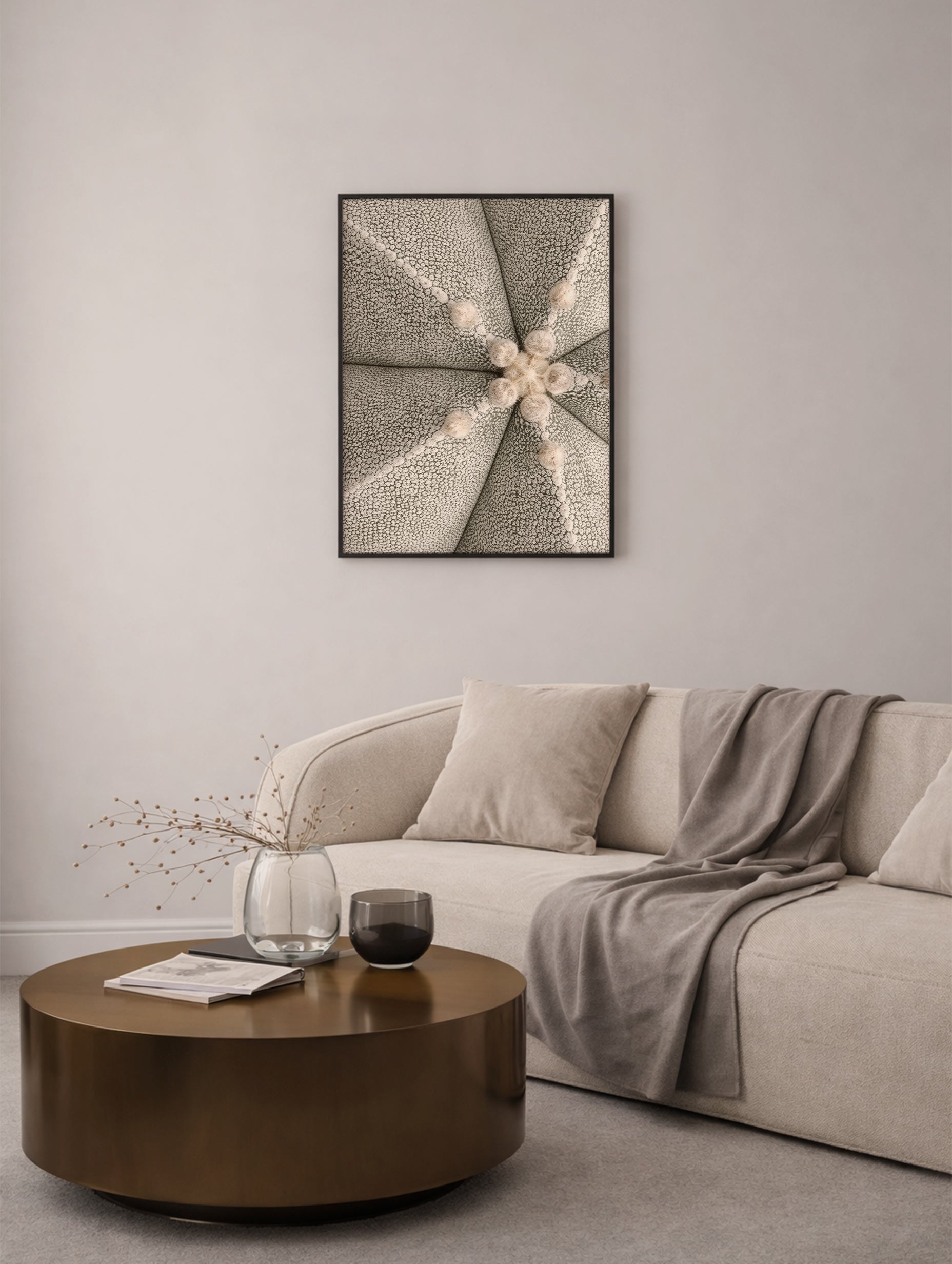 Astrophytum Myriostigma Flower Art Print Mockup