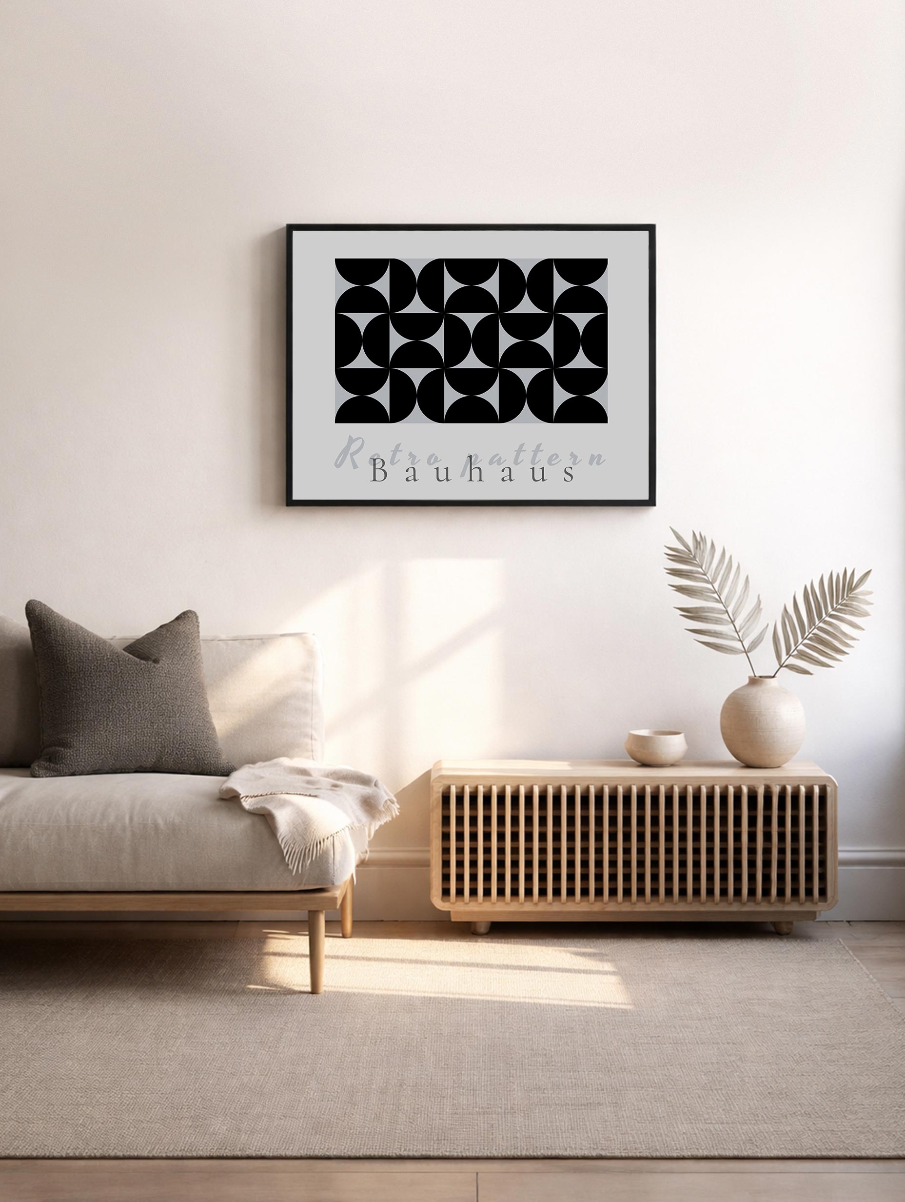 Bauhaus Geometric Pattern Poster Mockup