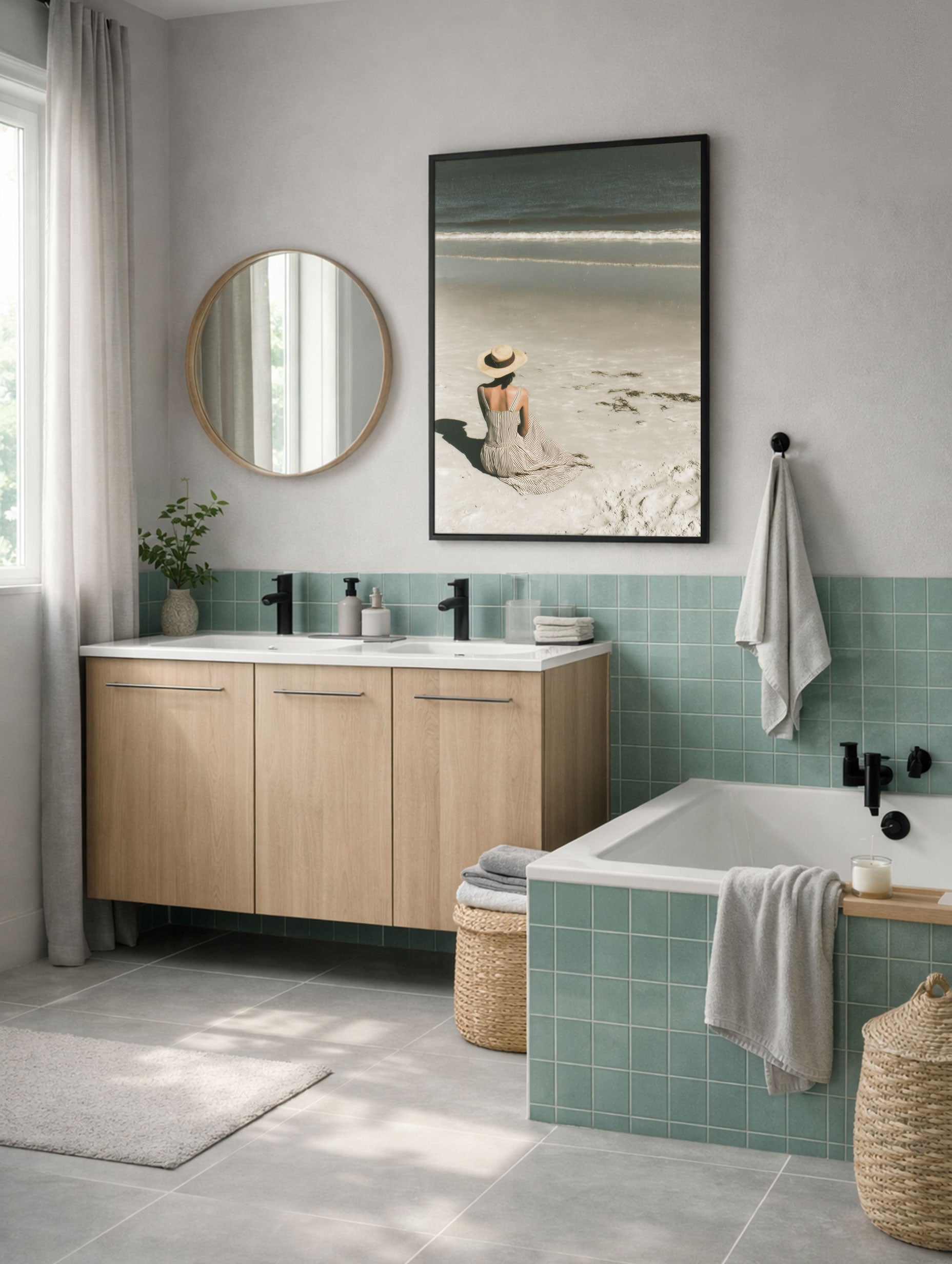 Beauty in Beach Ocean Wall Art Mockup