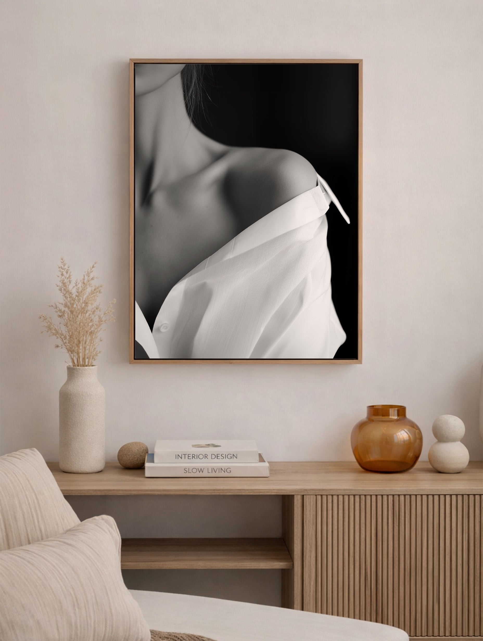 Beauty in White - Black and White Poster Mockup