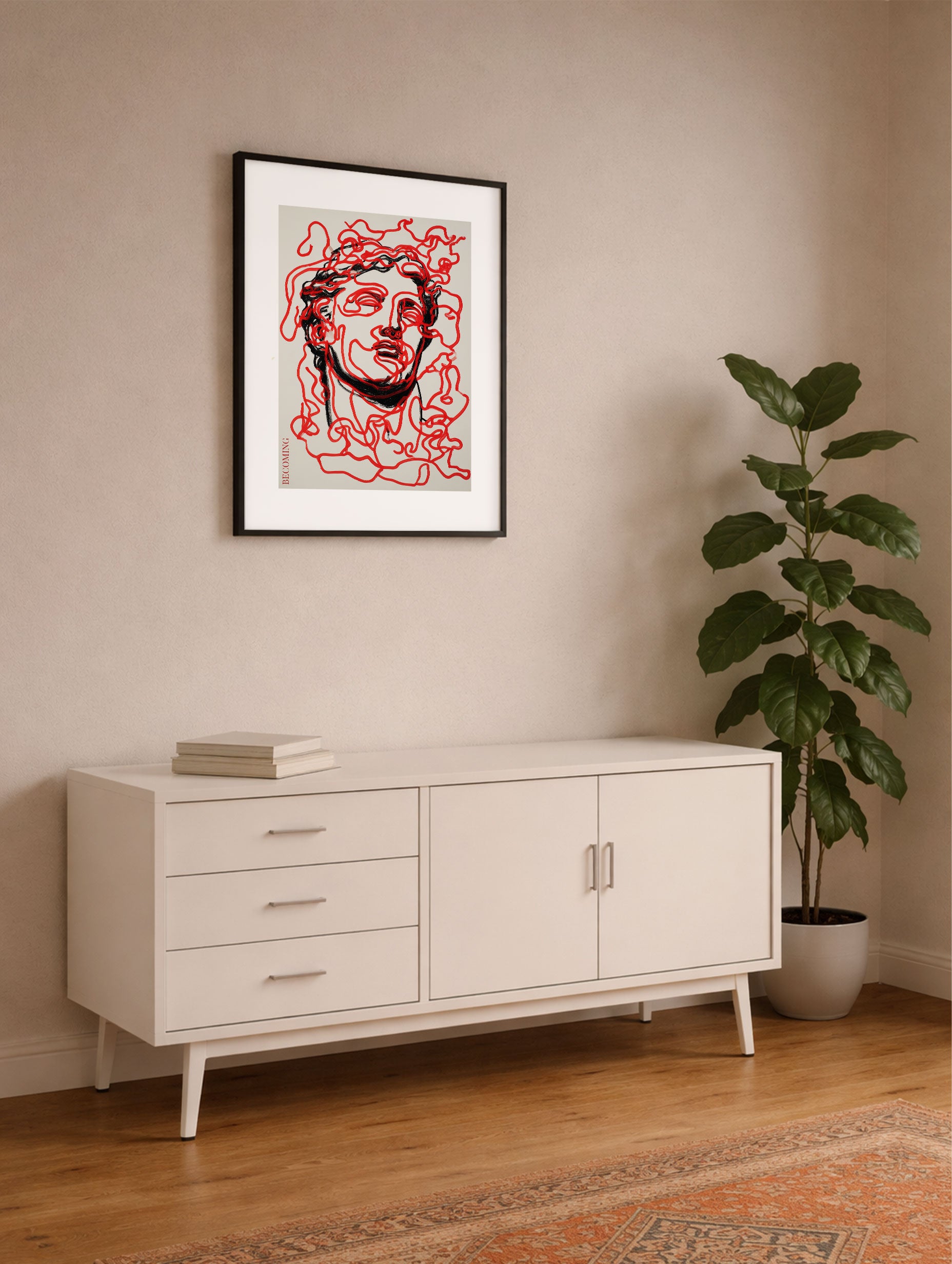 Becoming Line Art Print Mockup