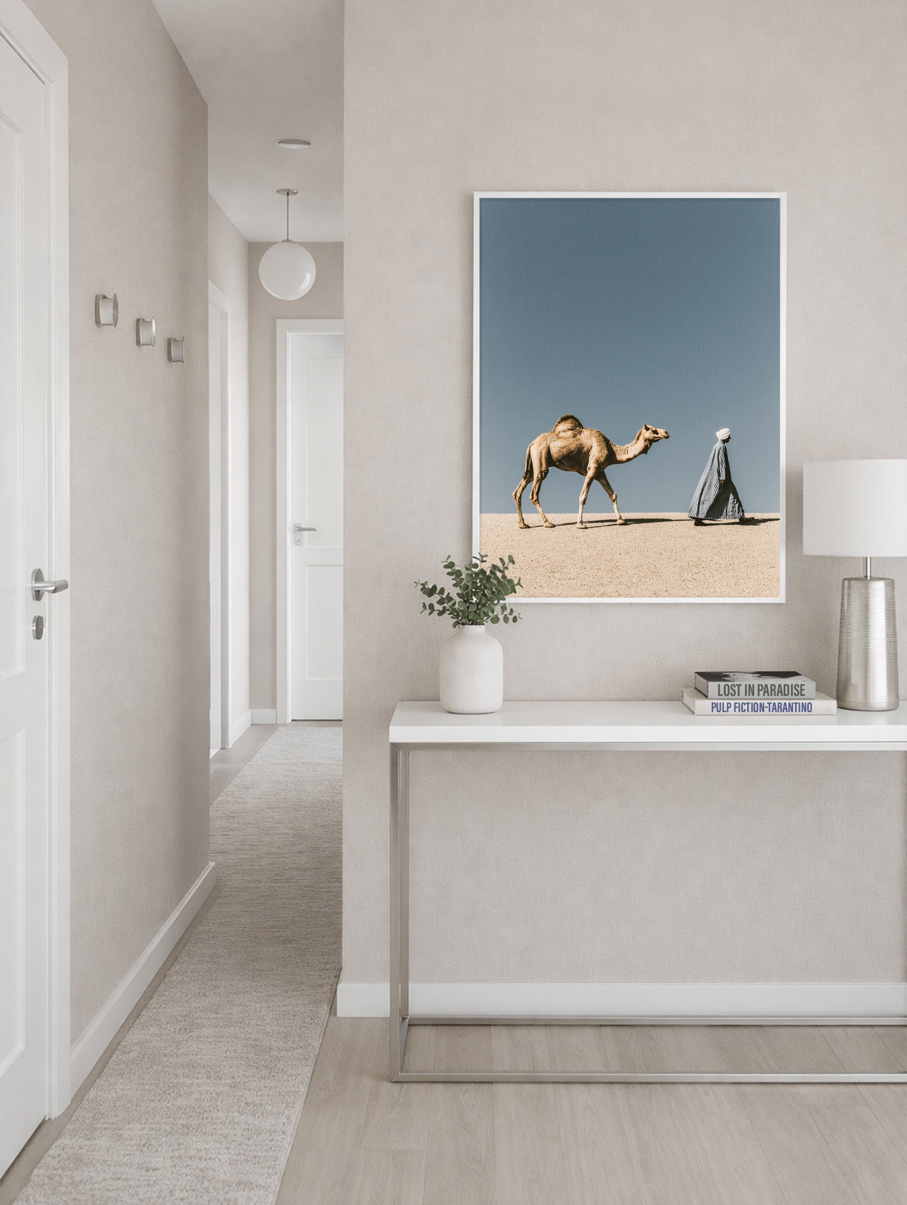 Bedouin and His Camel Vintage Poster Mockup