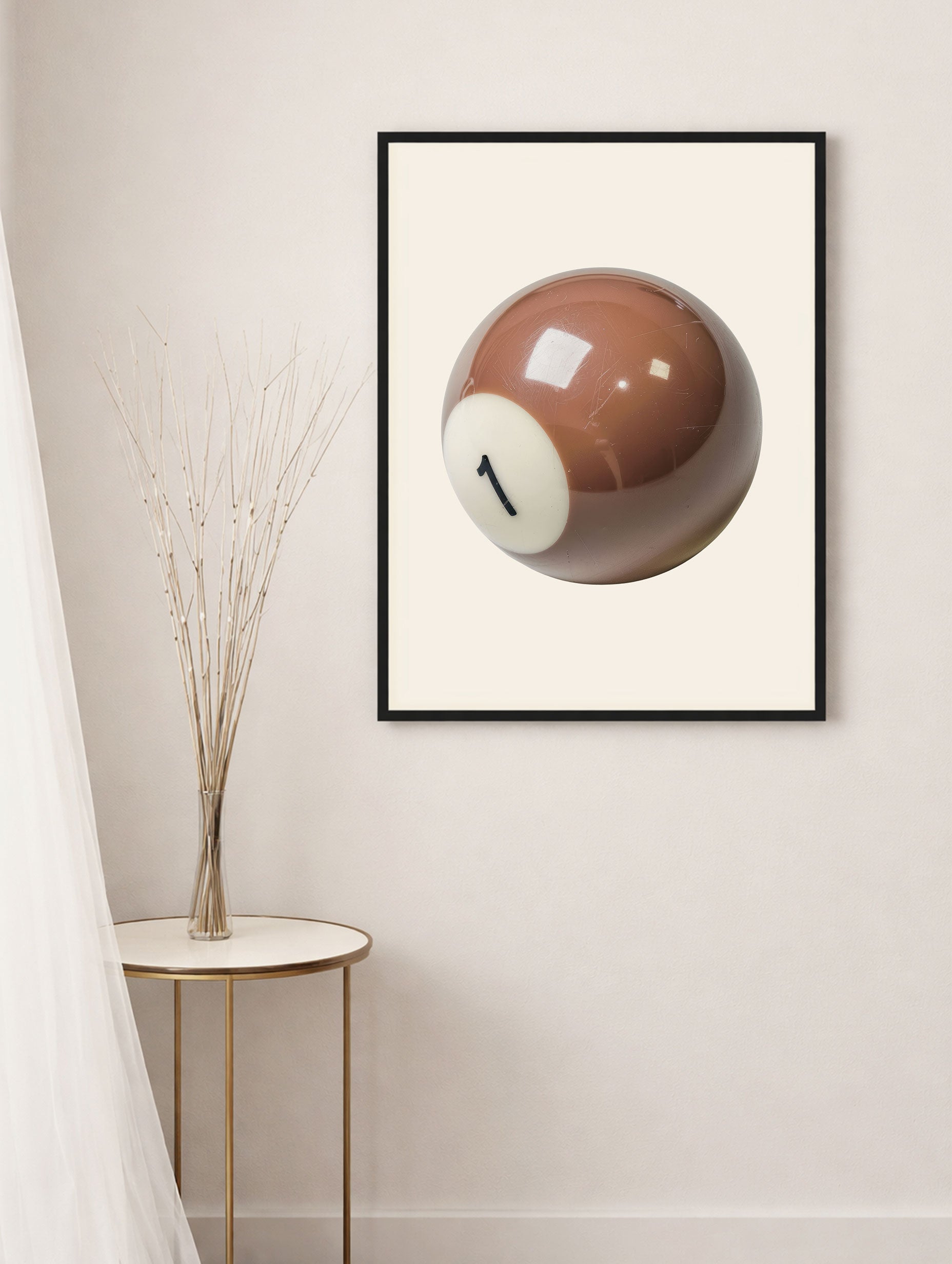 Billiard Ball No.1 Art Print Mockup