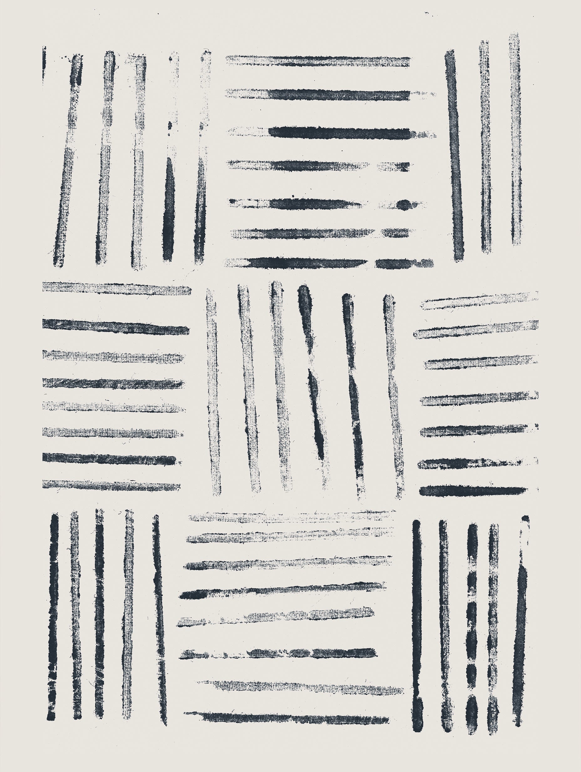 Black Brush Strokes Abstract Art Print