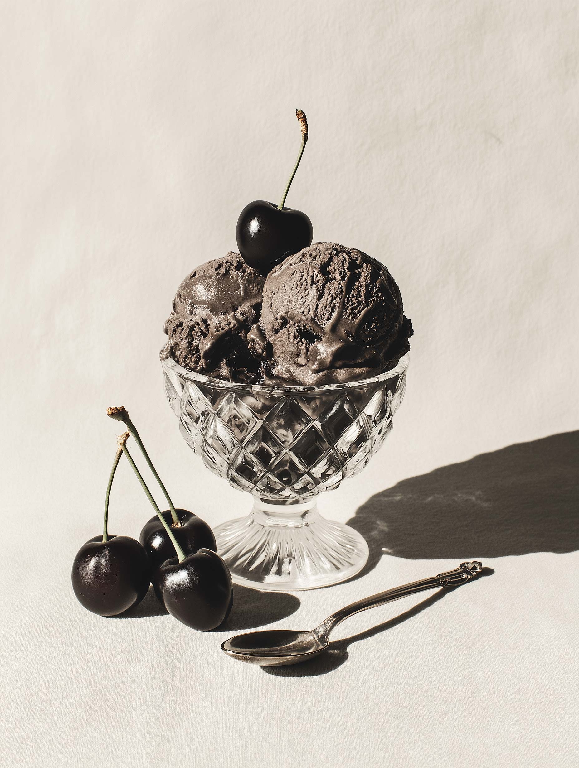 Black Cherry Chocolate Ice Cream Food Artwork