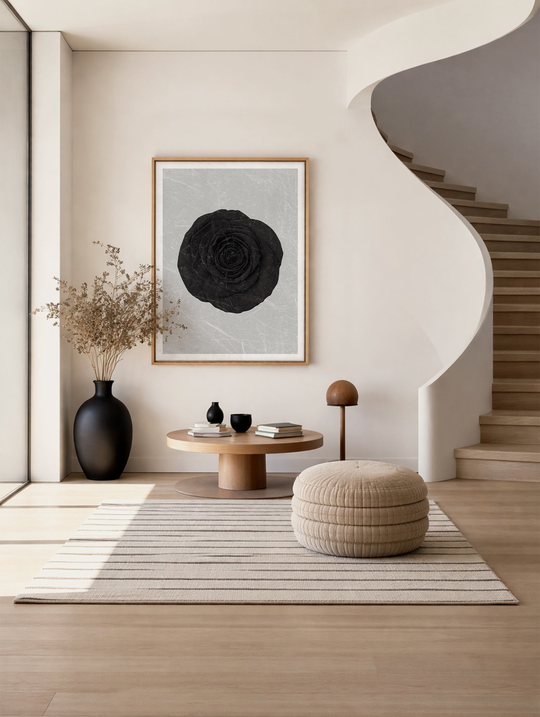 Black Rose Flower Art Mockup