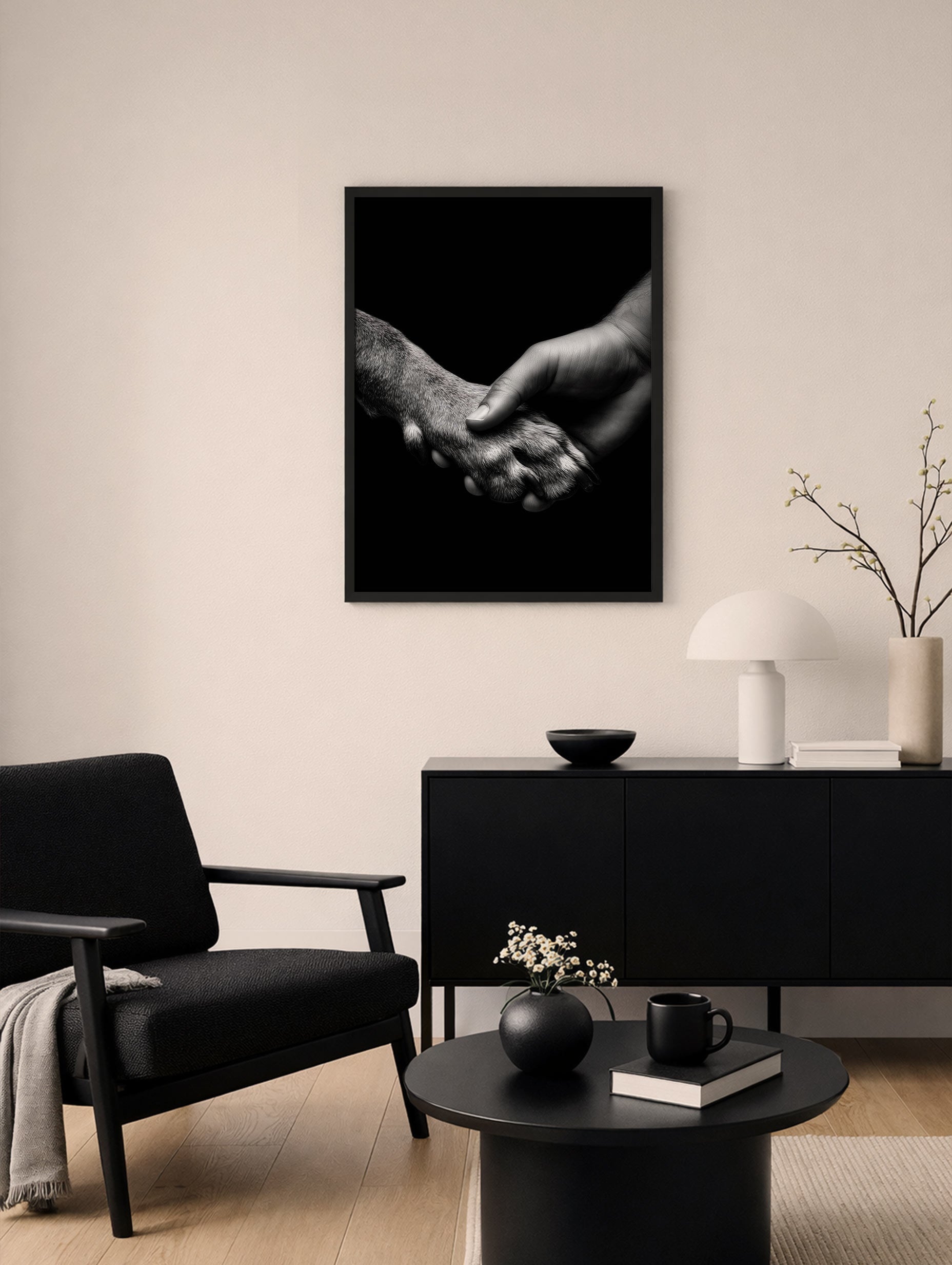 Black and White Friend Poster Mockup