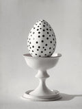 Black and White Polka-Dotted Egg Kitchen Artwork