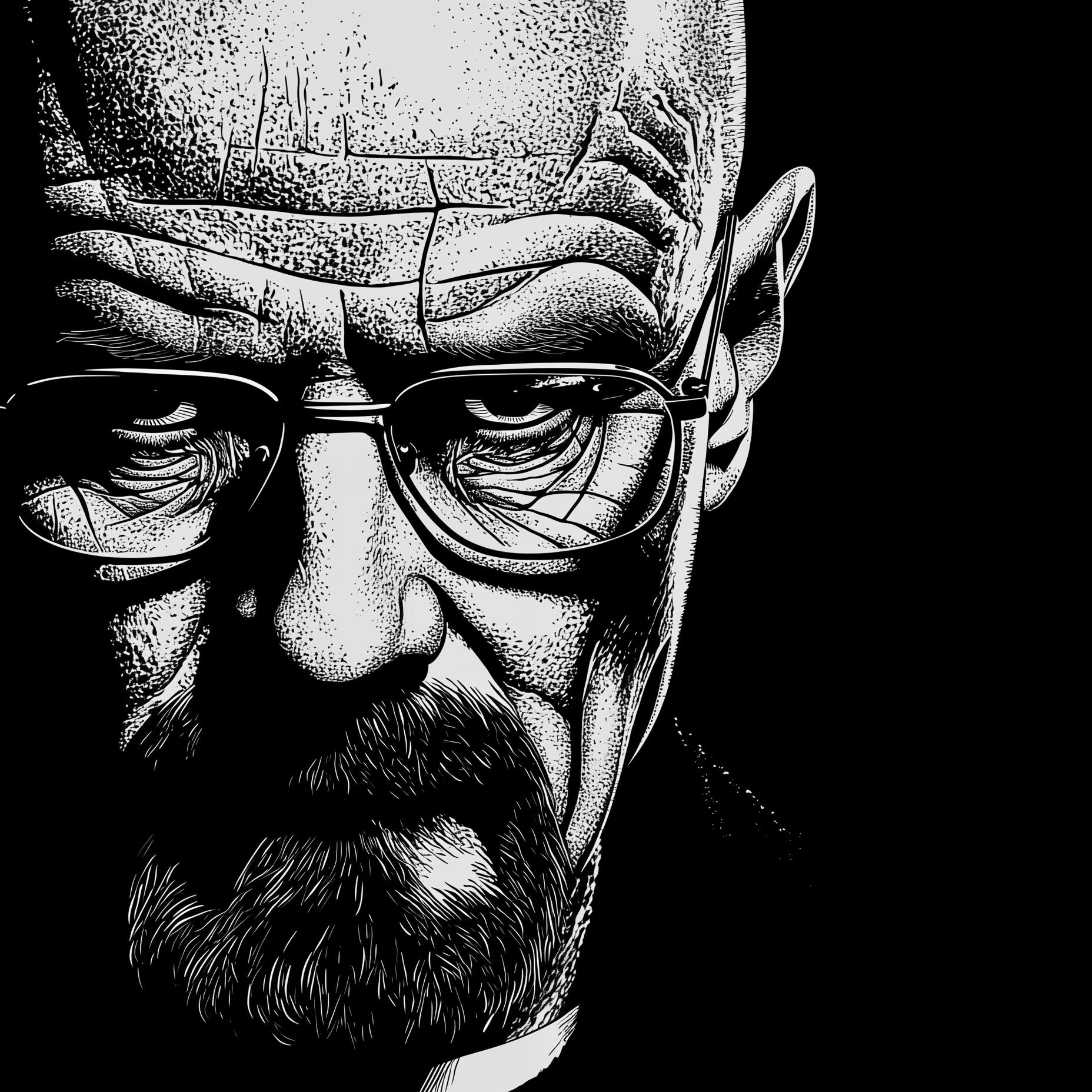 Breaking Bad Black and White Poster