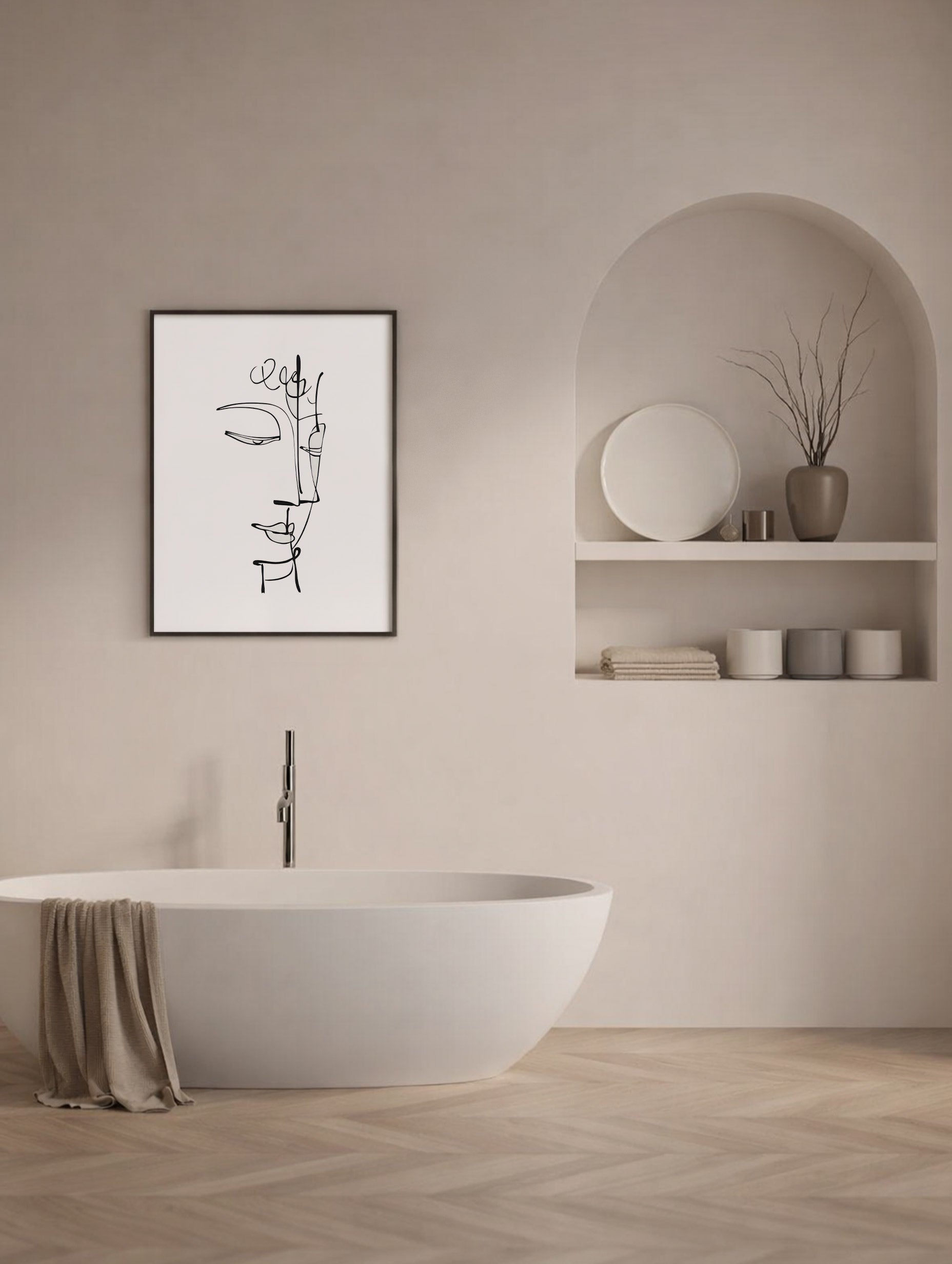 Buddha Line Art Print Mockup