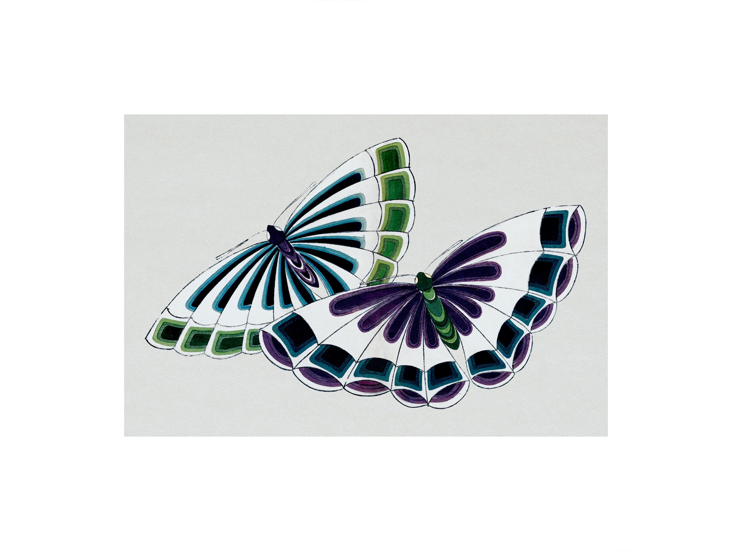 Butterflies Kamisaka Sekka Art Print