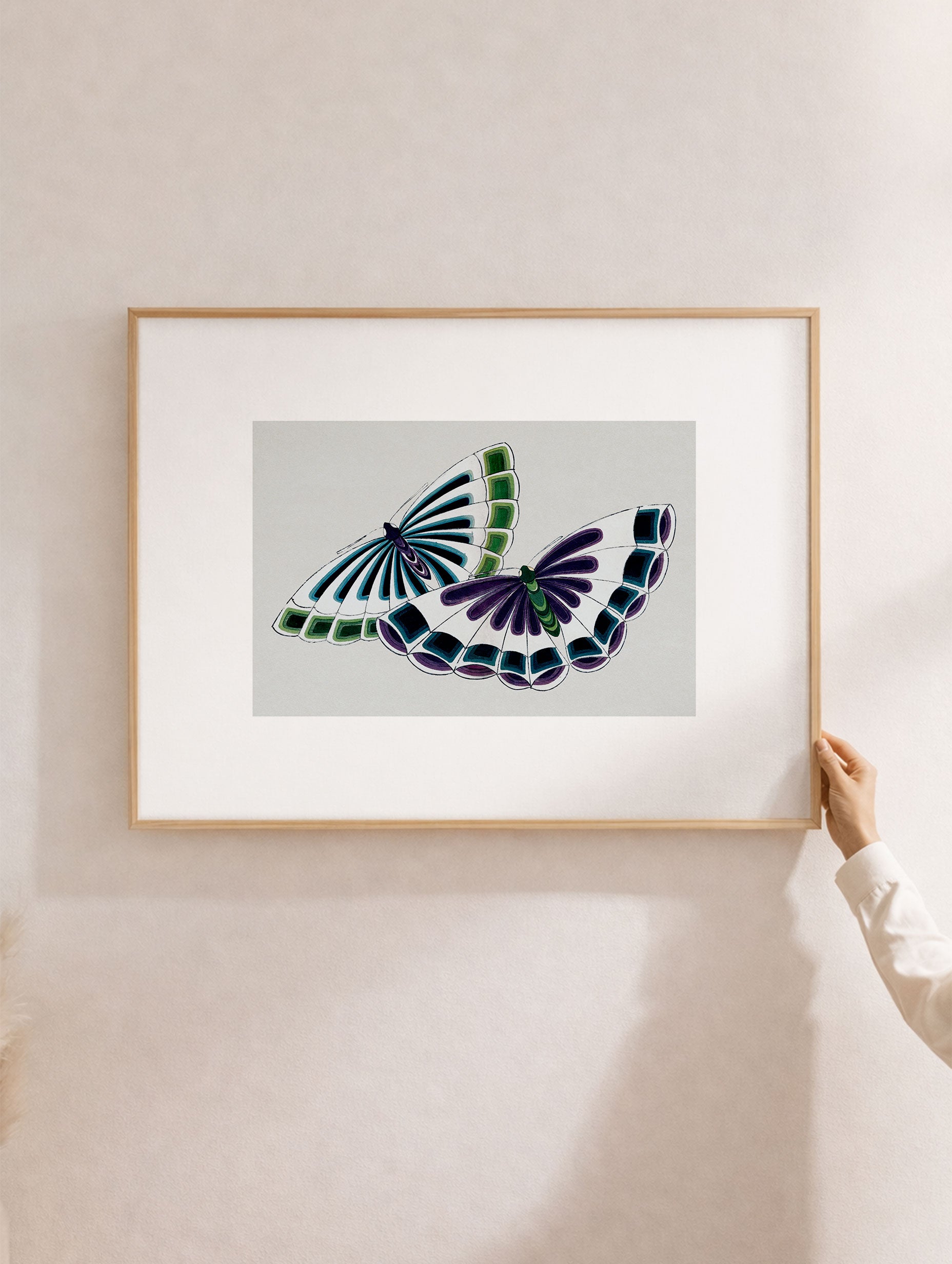 Butterflies Kamisaka Sekka Art Print Mockup