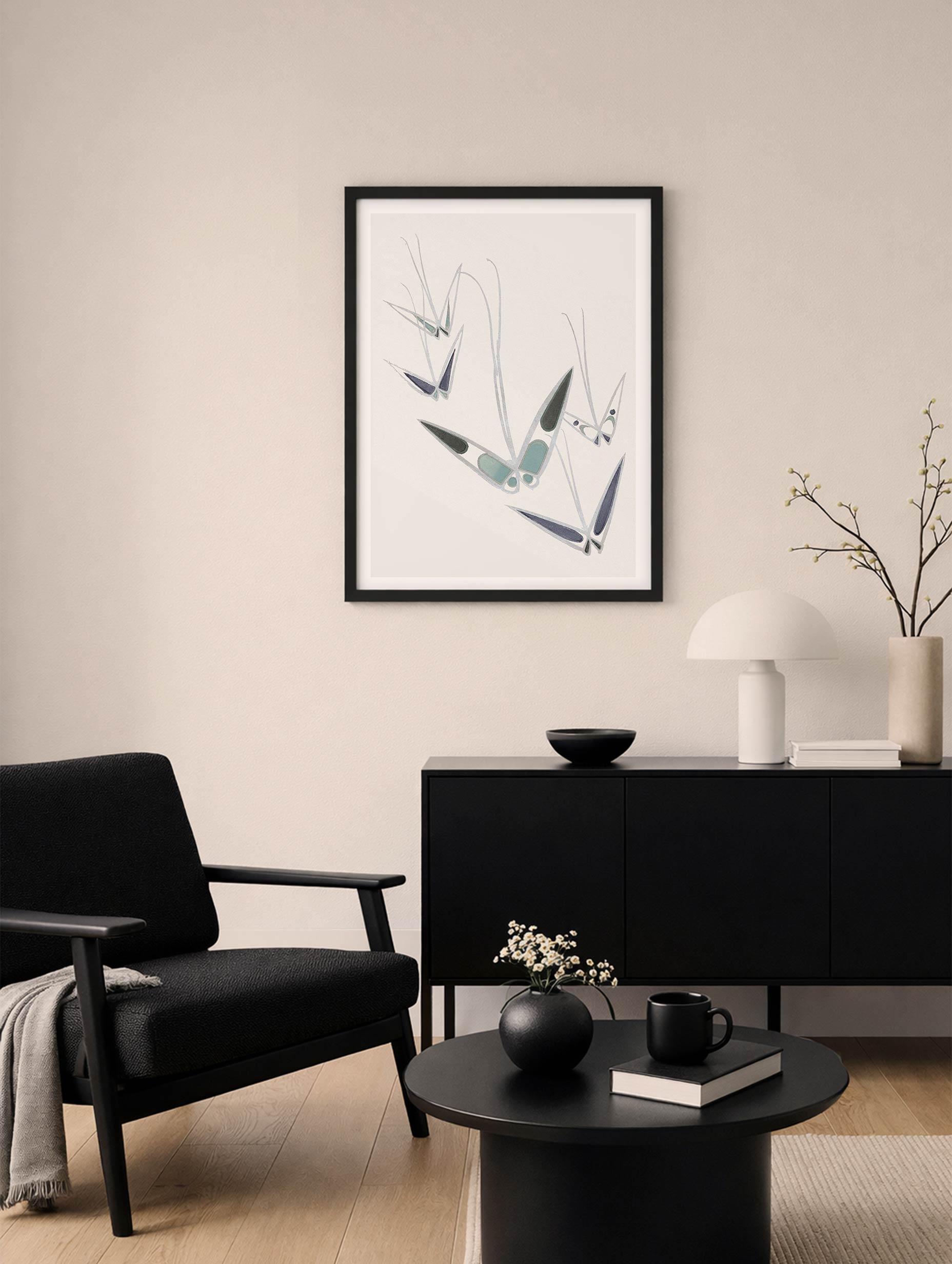 Butterfly Kamisaka Sekka Art Print Mockup