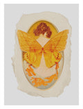 Butterfly Woman Portrait Illustration Poster