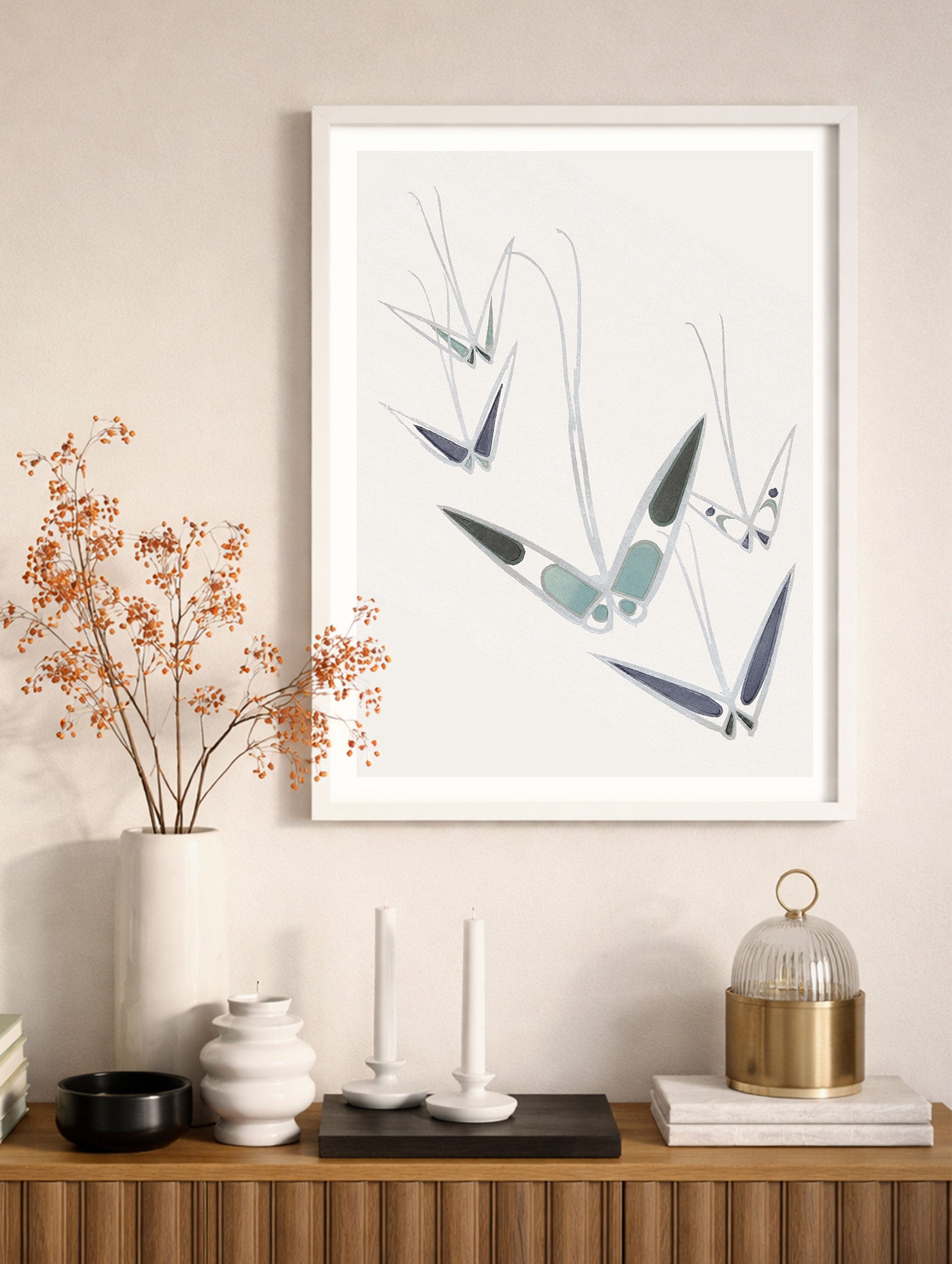 Butterfly Kamisaka Sekka Art Print Mockup