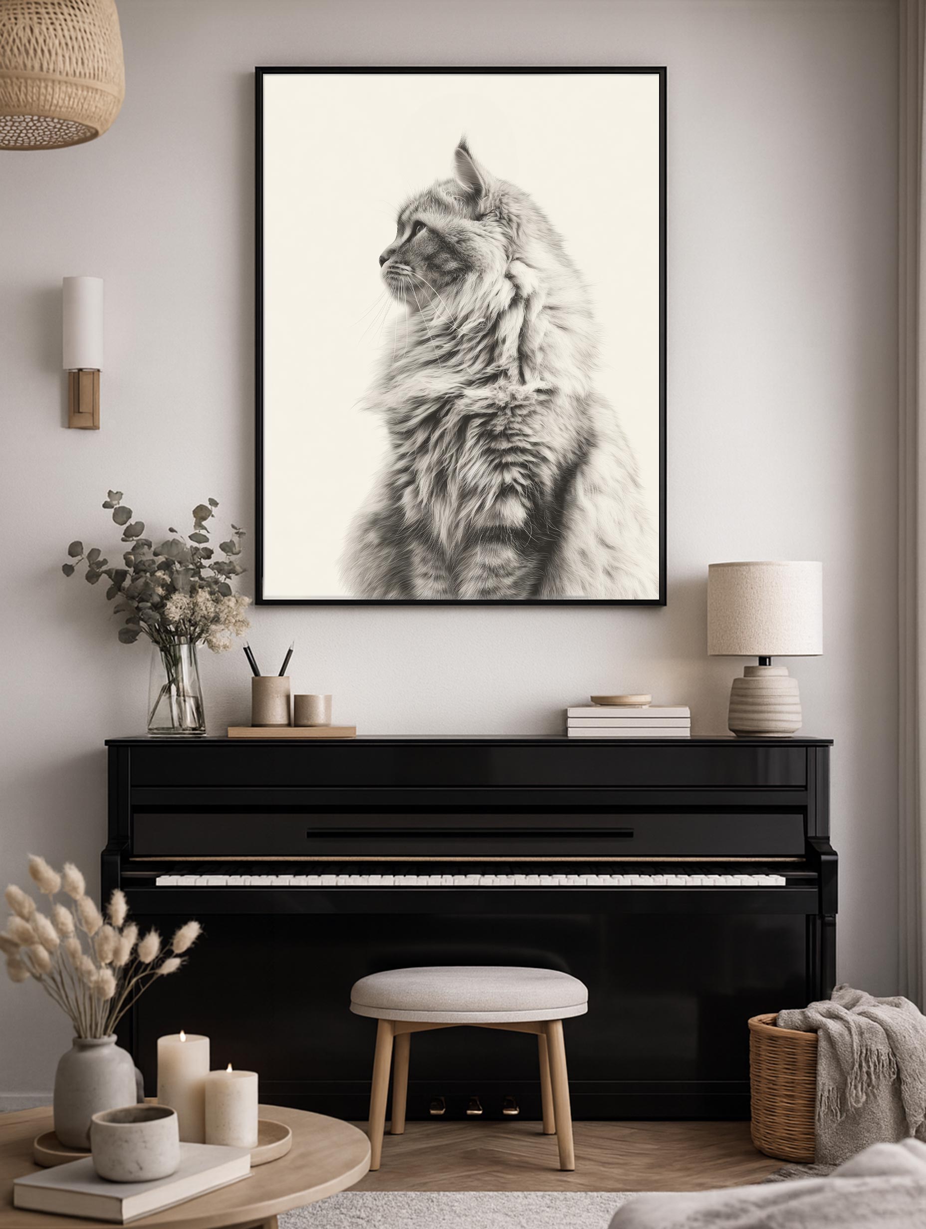 Cat Animal Portrait Poster Mockup