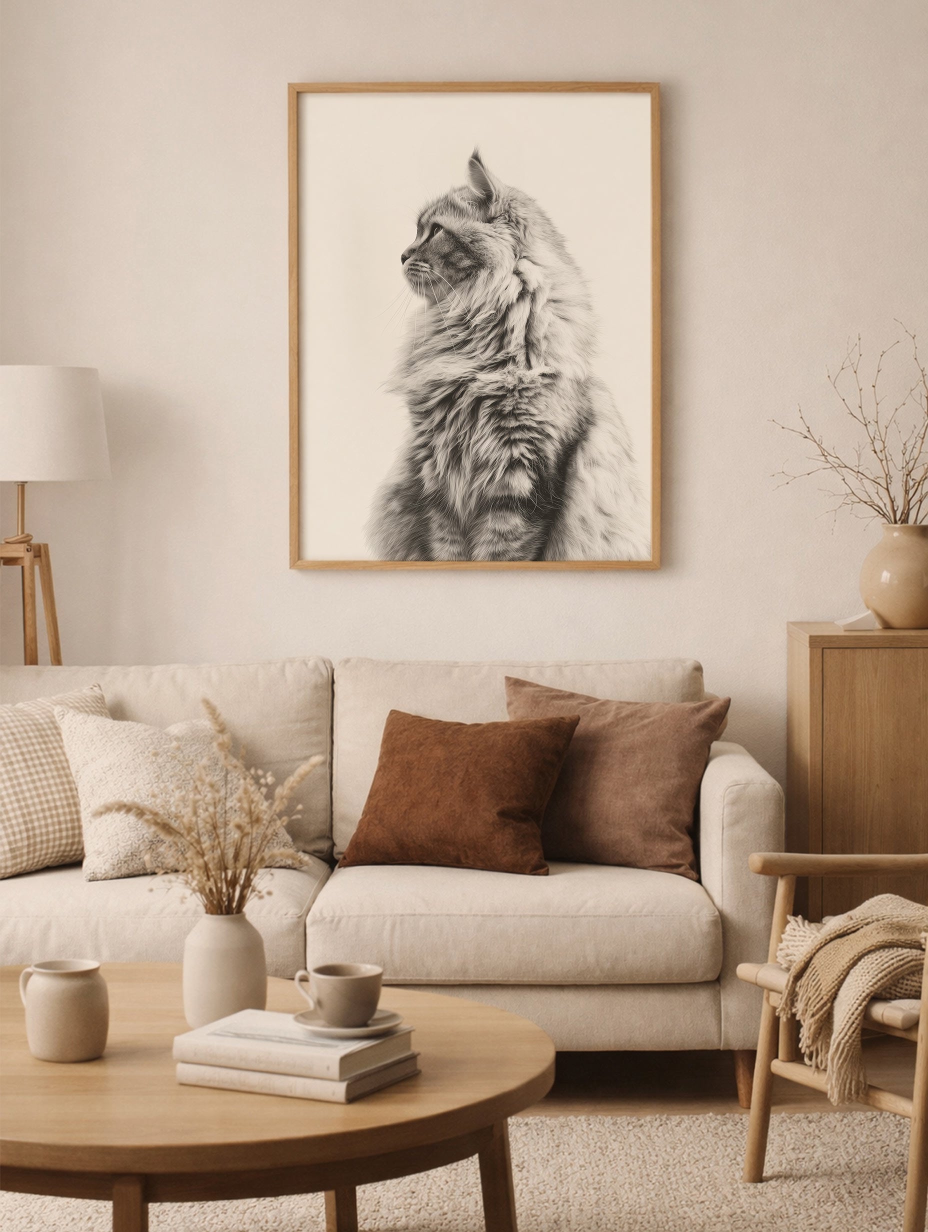 Cat Animal Portrait Poster Mockup