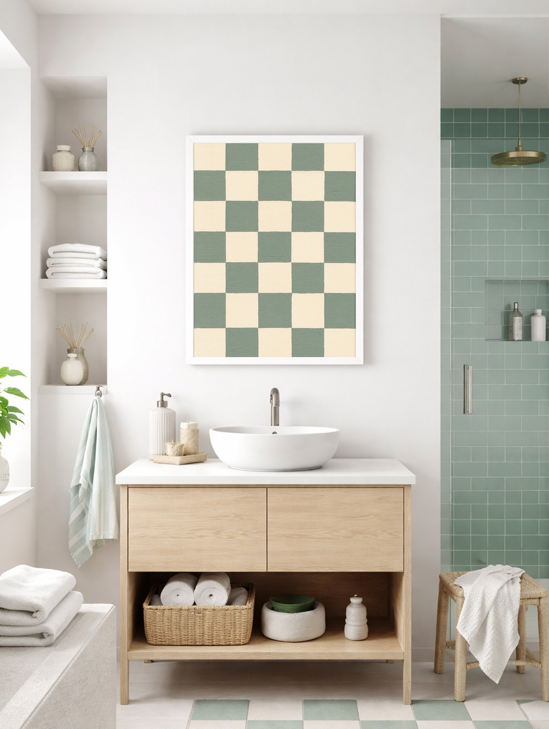 Checkered Calm Abstract Art Print