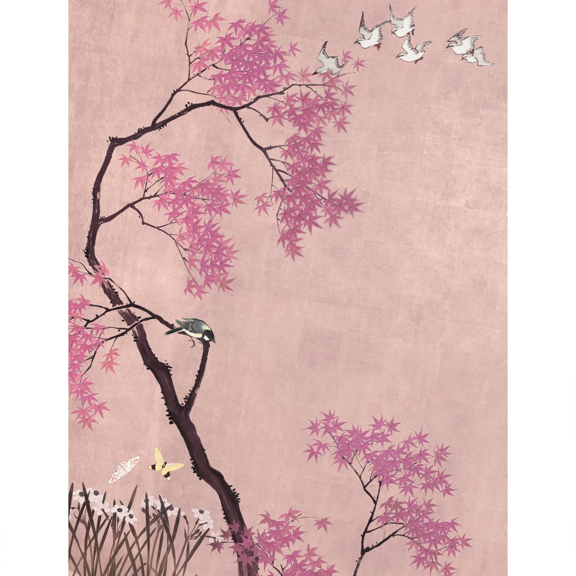 Cherry Blossoms Japanese Botanical Art Print
