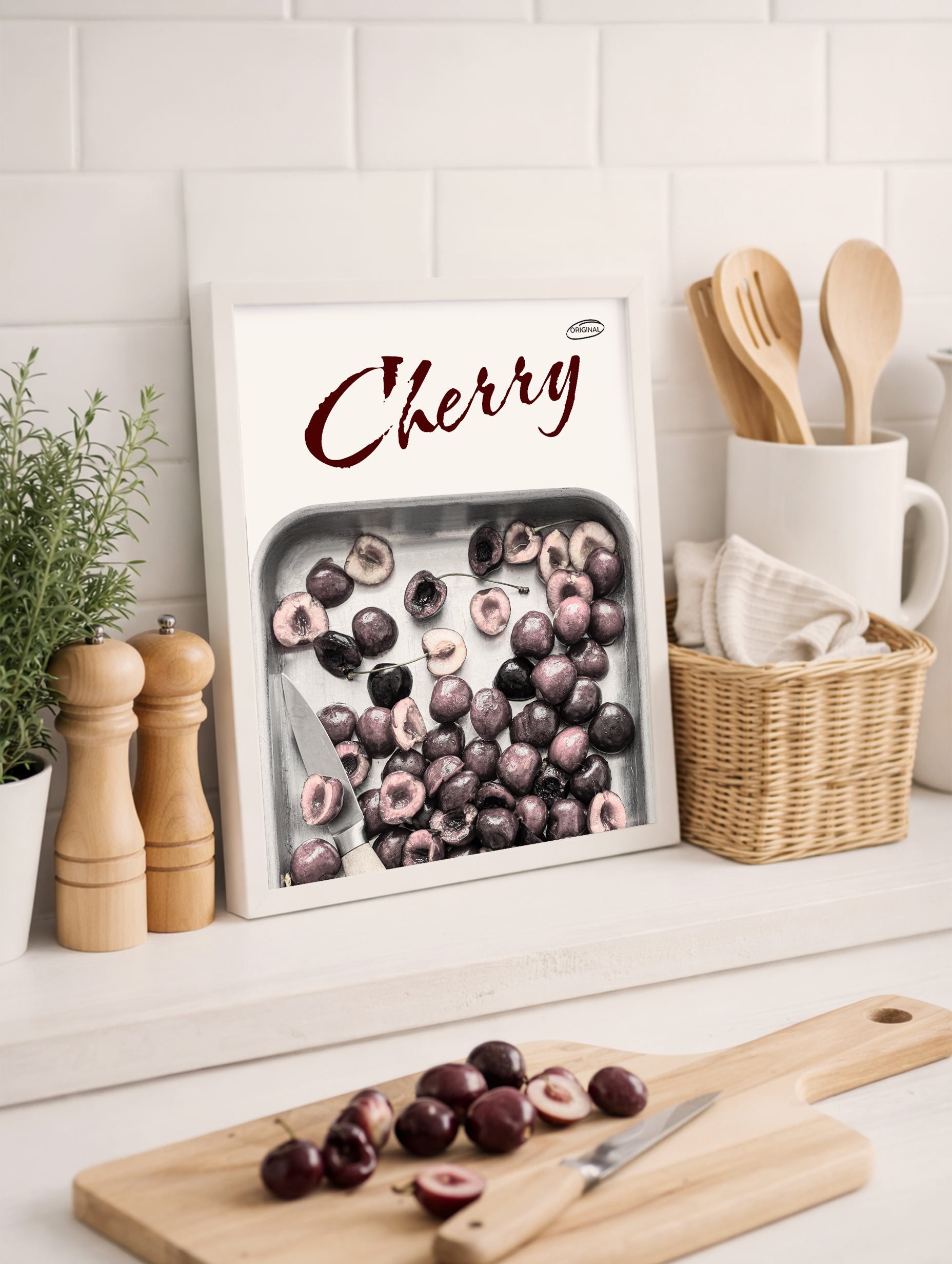 Cherry Still Life Fruit Artwork Mockup