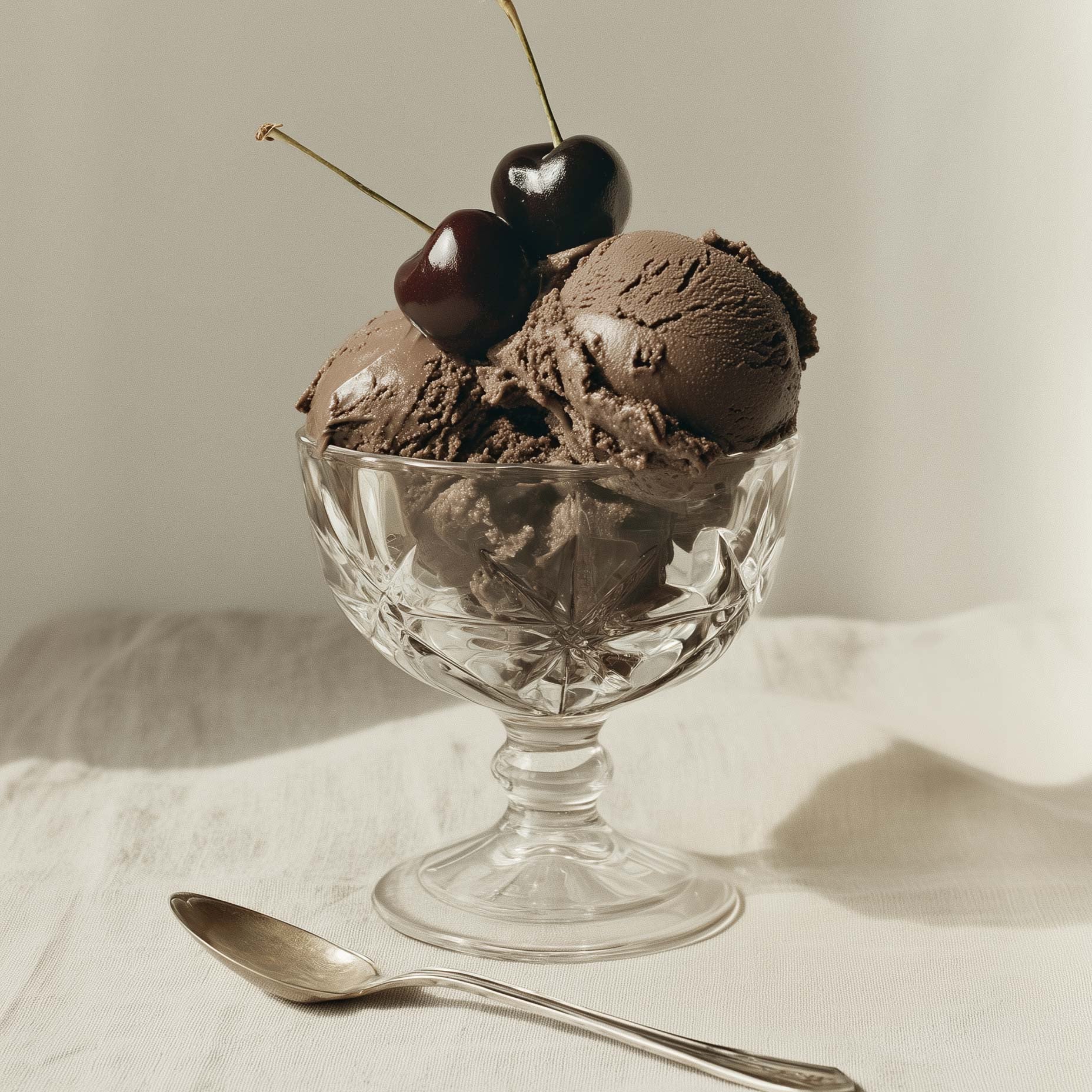 Chocolate Cherry Ice Cream Food Artwork
